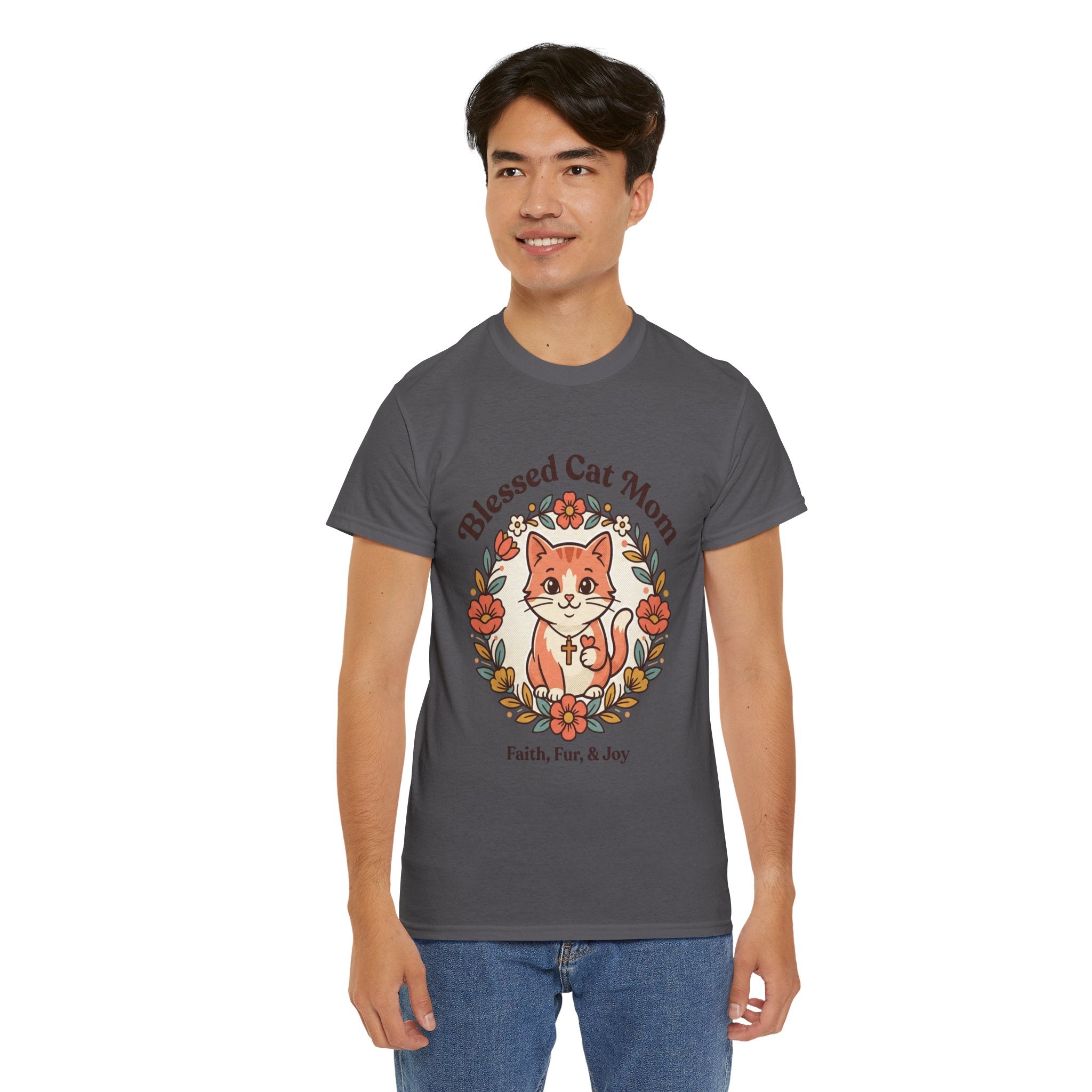 Blessed Cat Mom T-Shirt – Faith, Fur & Joy Floral Cat Mom Tee