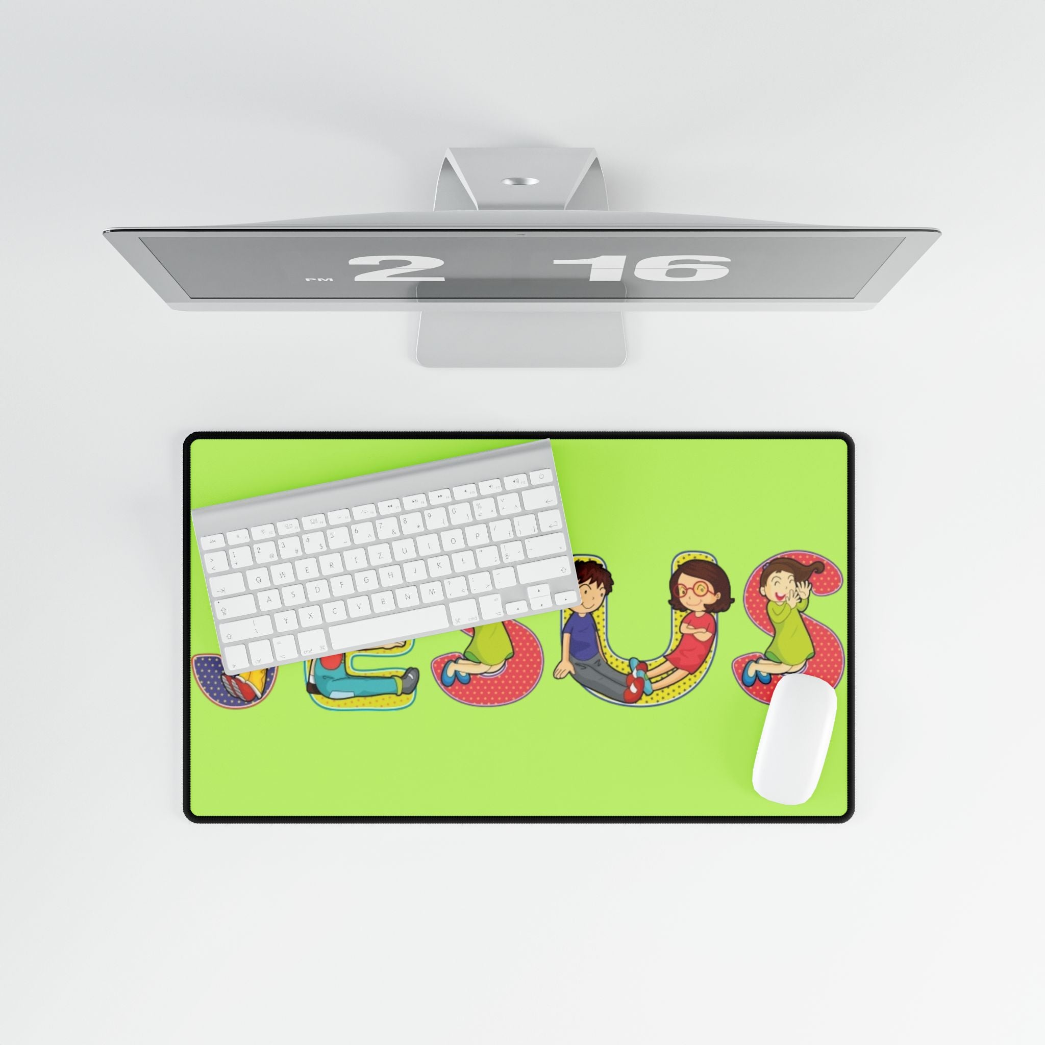Kids Letters JESUS desk mat | Christian children playroom mousepad