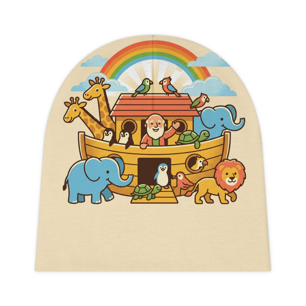 Noah's Ark Baby Beanie | Nursery Animal Hat, Rainbow Ark