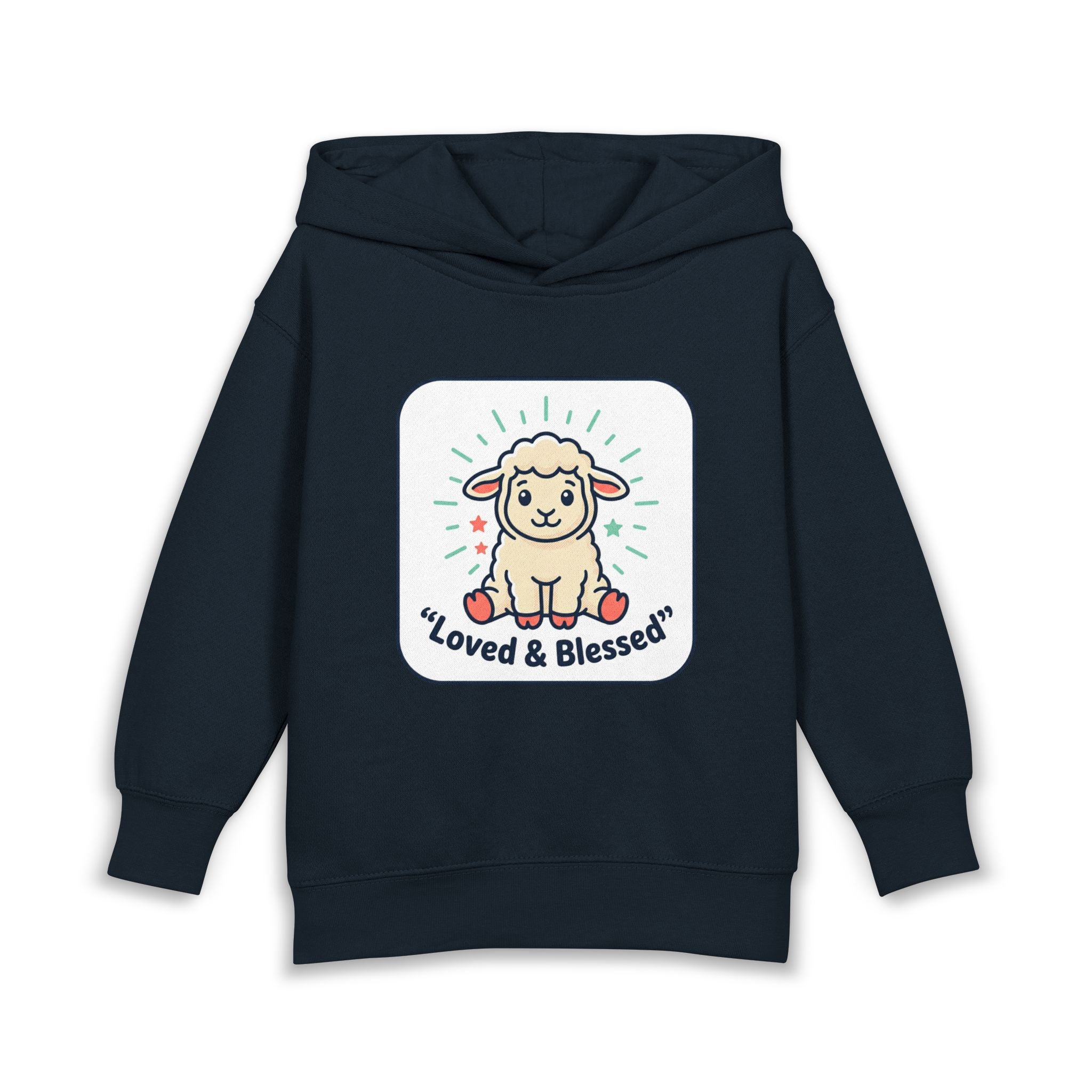 Loved & Blessed Lamb toddler hoodie | Cute lamb illustration pullover