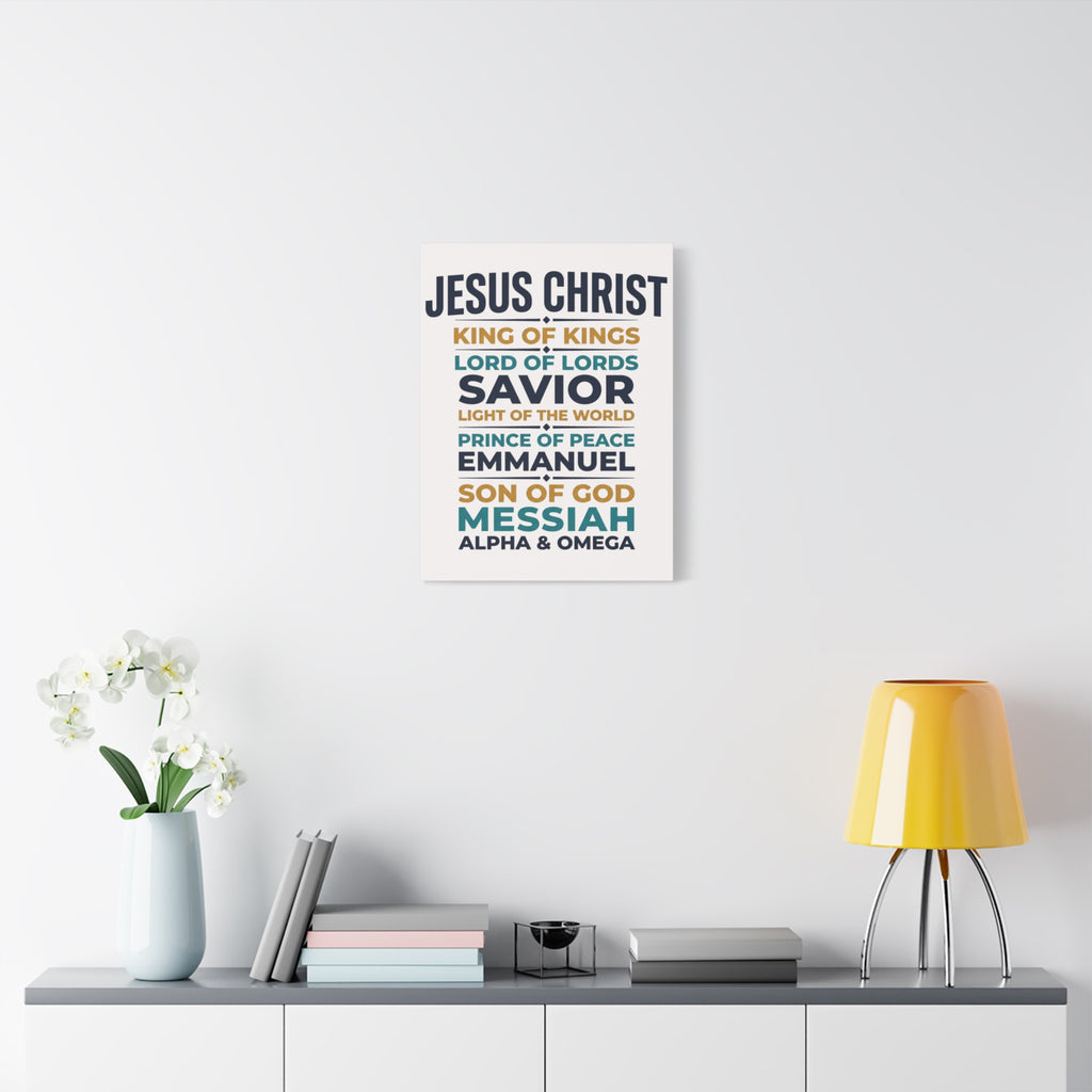 Jesus Christ Typography Wall Art Canvas | Matte Stretched Canvas
