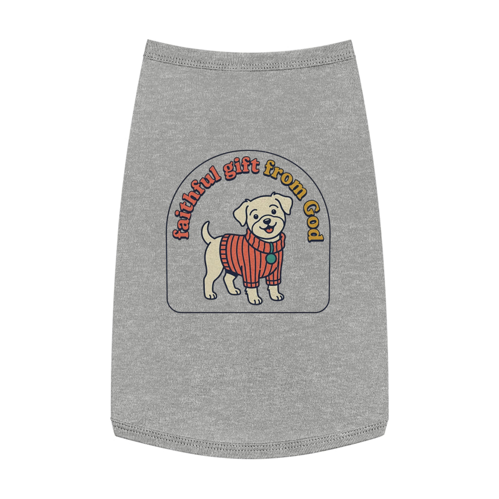 Dog Tank Top — 'Faithful Friend' Sweater-Print Pet Tee