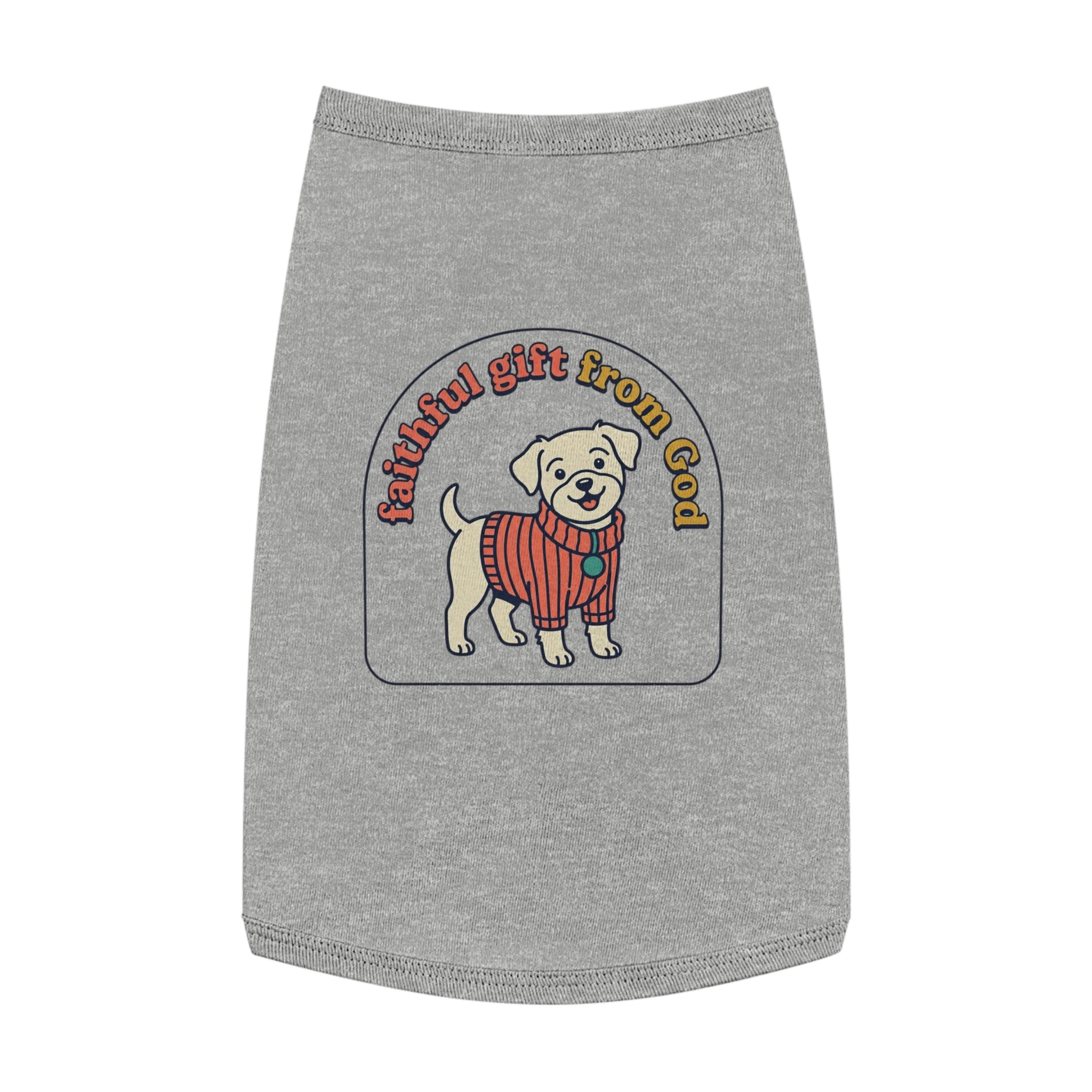 Dog Tank Top — 'Faithful Friend' Sweater-Print Pet Tee