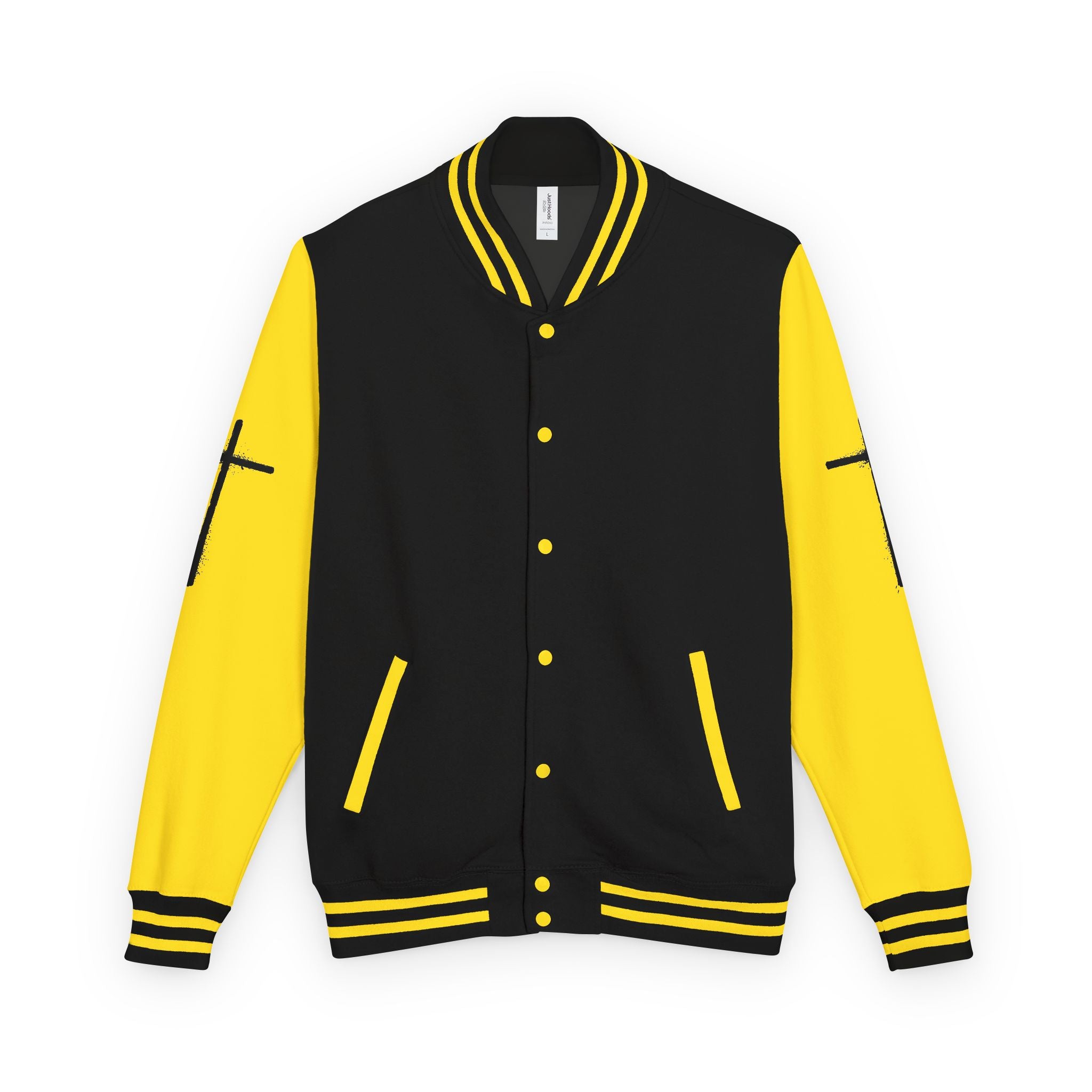 Cross Emblem Letterman Jacket | Red White Varsity