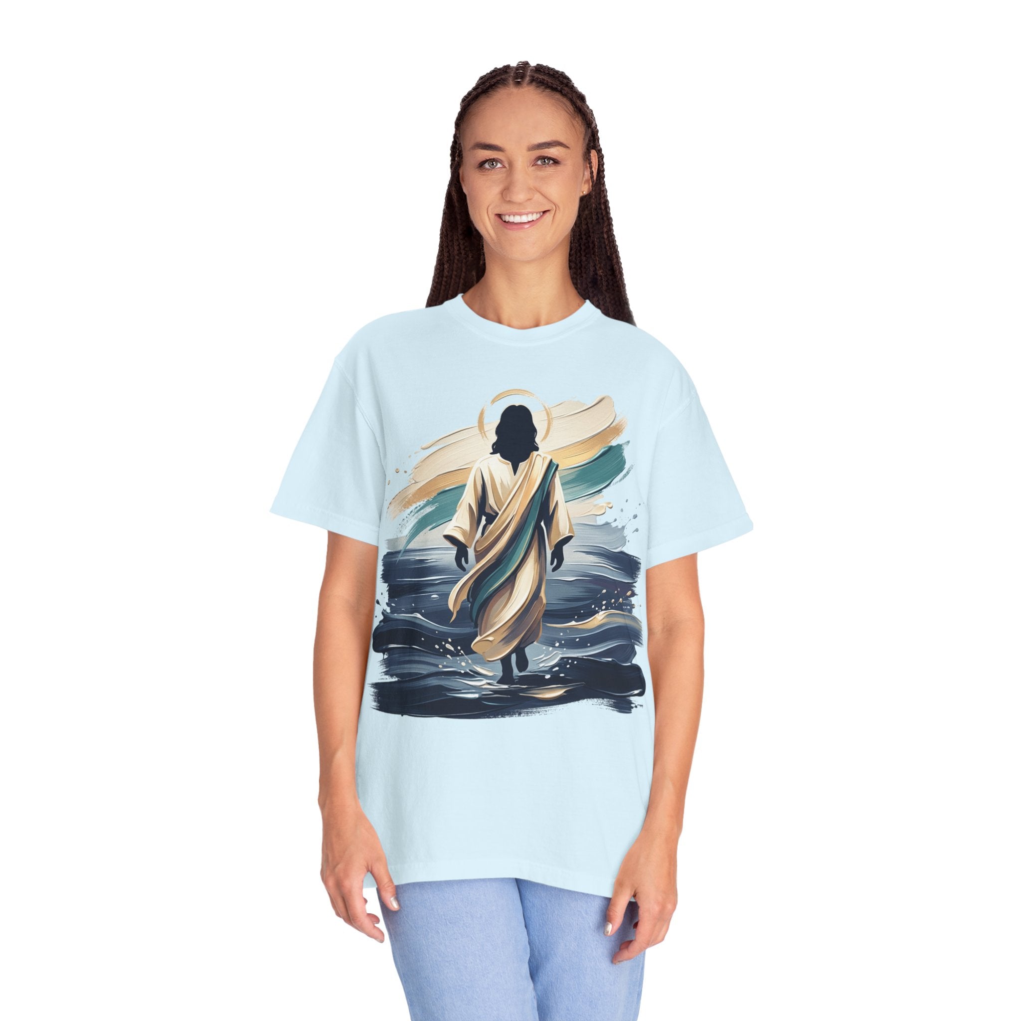 Jesus Walking on Water T-Shirt — Inspirational Christian Faith Tee