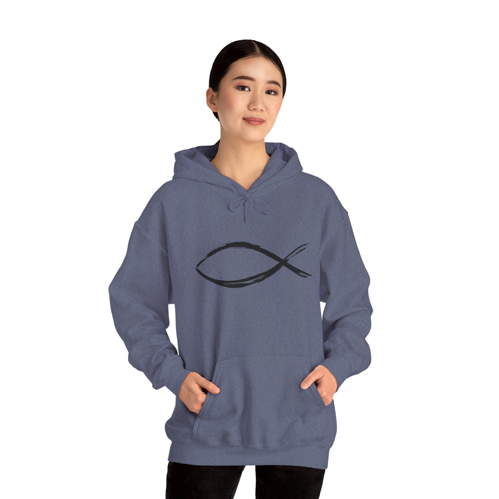 Christian Fish Symbal Heavy Blend™ Hooded Sweatshirt