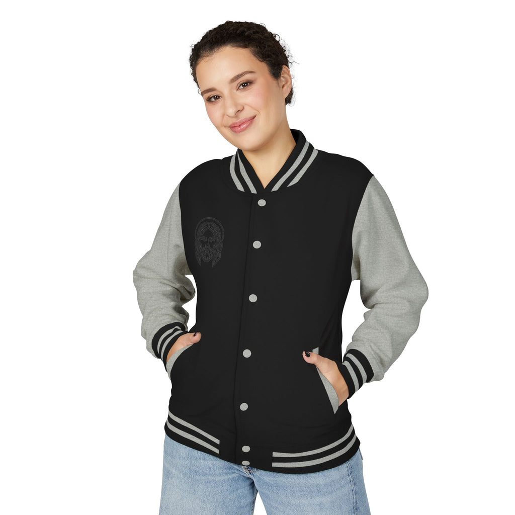Christ Emblem Letterman Jacket | Red White Varsity