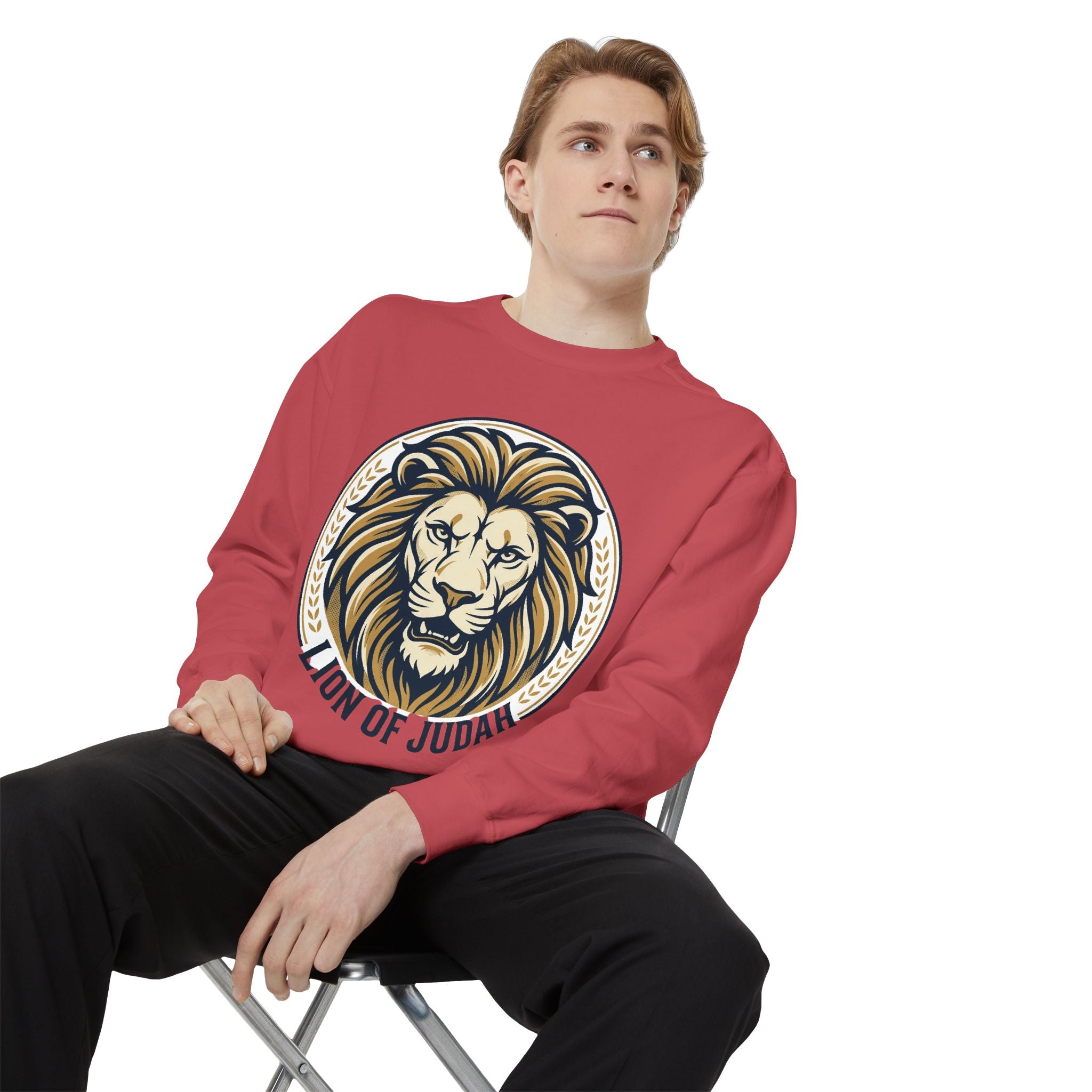 Lion of Judah Sweatshirt — Religious Lion Graphic Crewneck