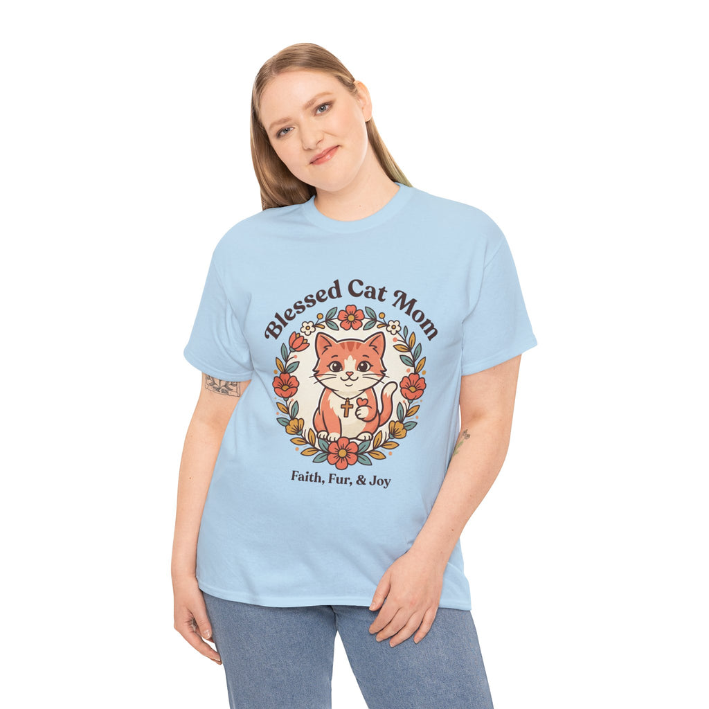 Blessed Cat Mom T-Shirt – Faith, Fur & Joy Floral Cat Mom Tee