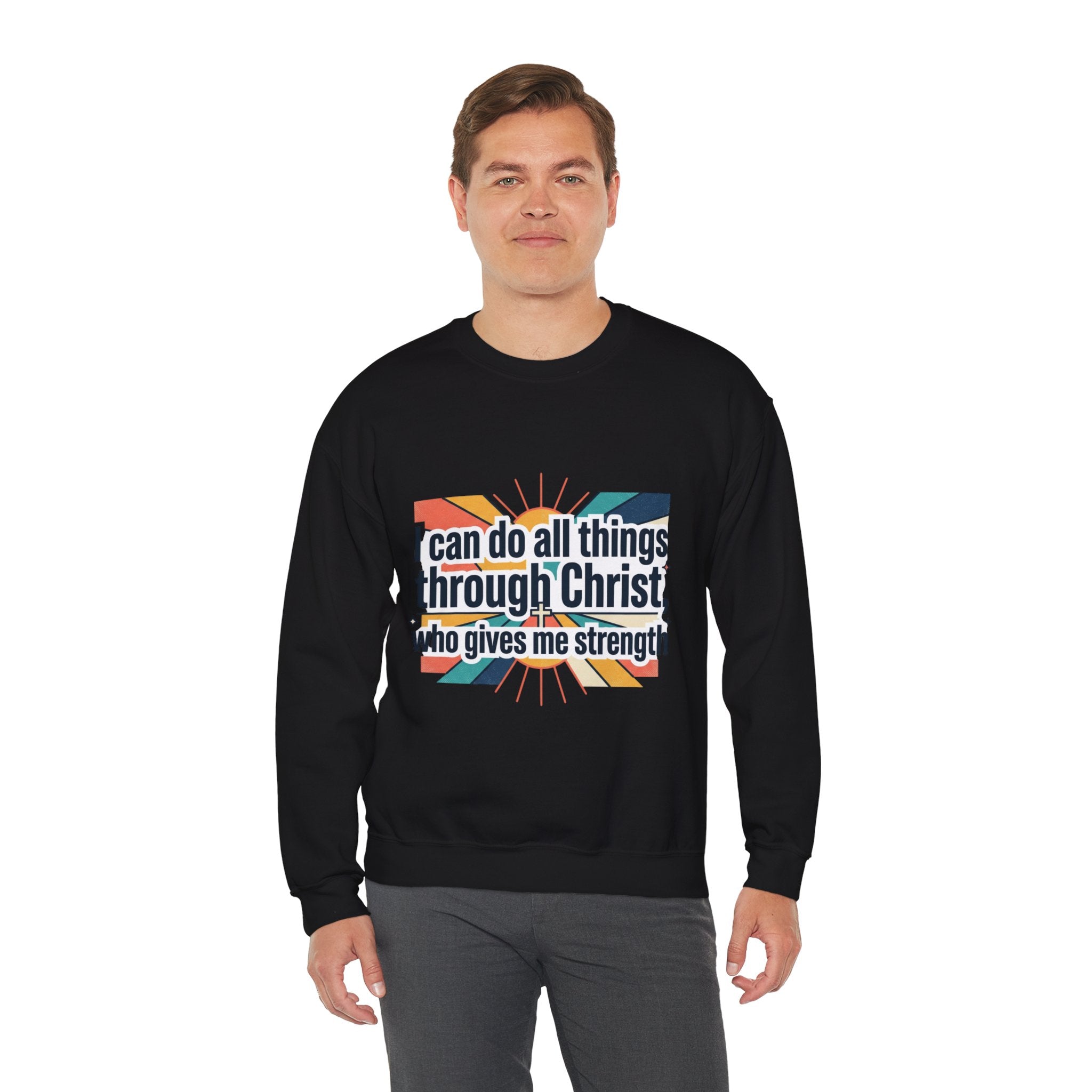 All things through Christ Christian Heavy Blend™ Crewneck Sweatshirt
