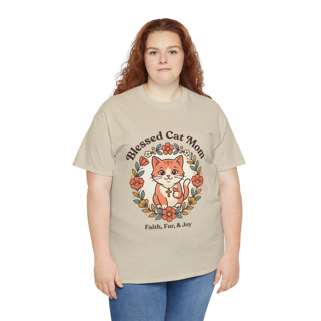 Blessed Cat Mom T-Shirt – Faith, Fur & Joy Floral Cat Mom Tee
