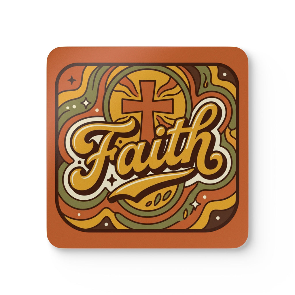 "Faith" Cork Coaster Set – 'Come as You Are' Retro Door & Heart Drink Coasters