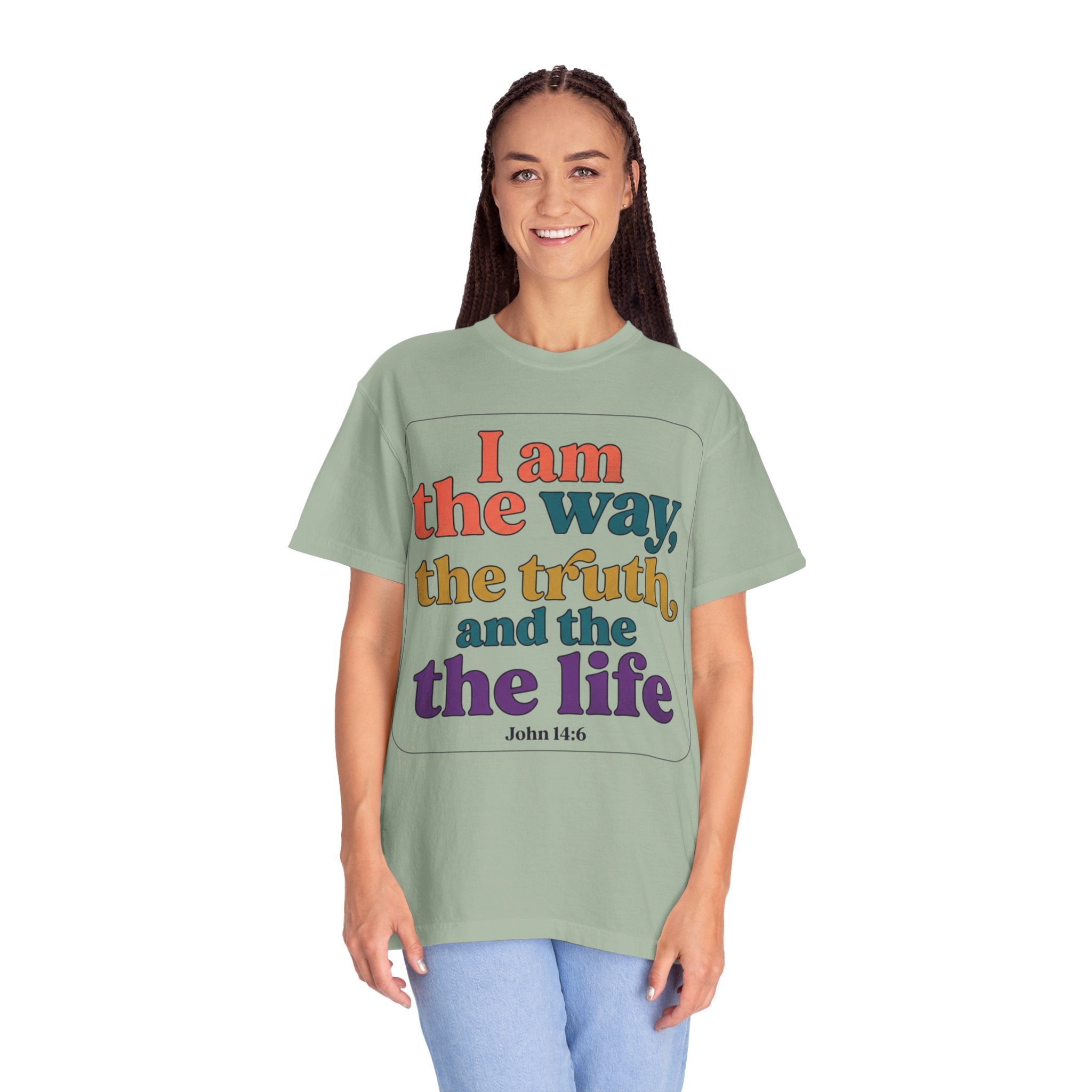 Christian T-Shirt — "I Am the Way, the Truth, and the Life" Retro Scripture Tee (John 14:6)