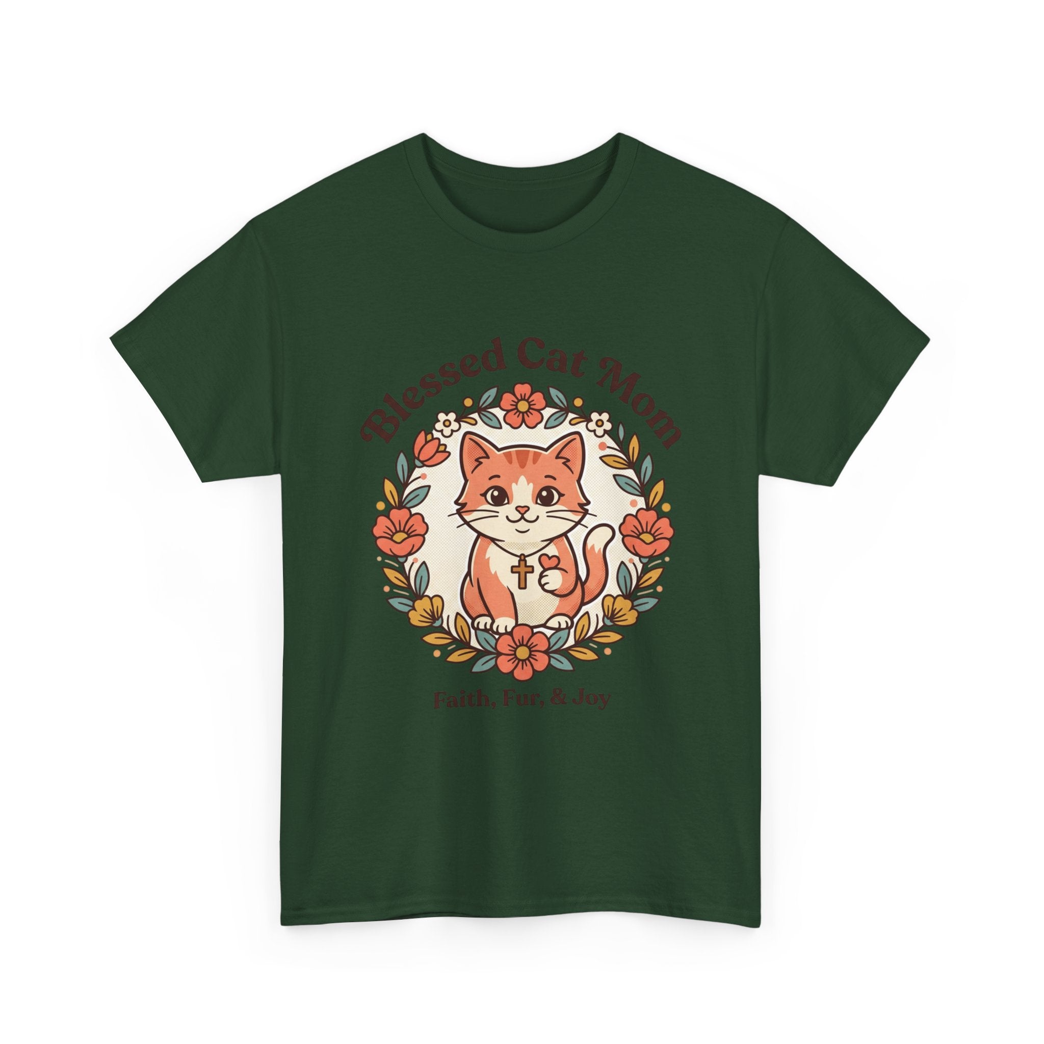 Blessed Cat Mom T-Shirt – Faith, Fur & Joy Floral Cat Mom Tee
