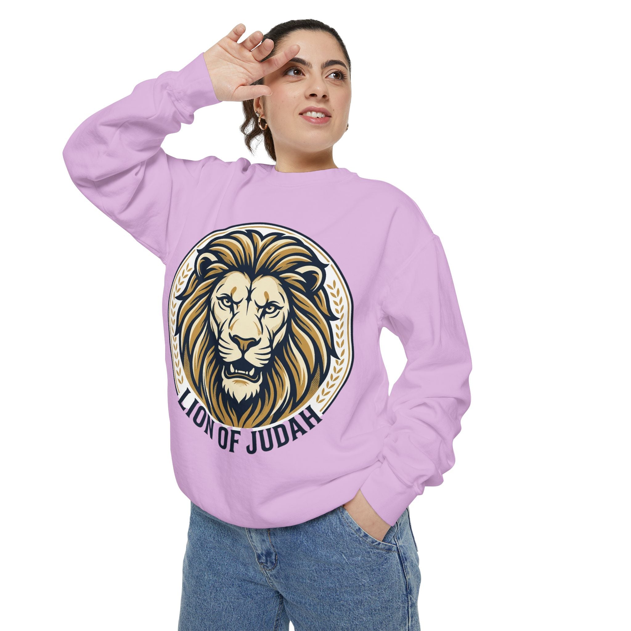 Lion of Judah Sweatshirt — Religious Lion Graphic Crewneck