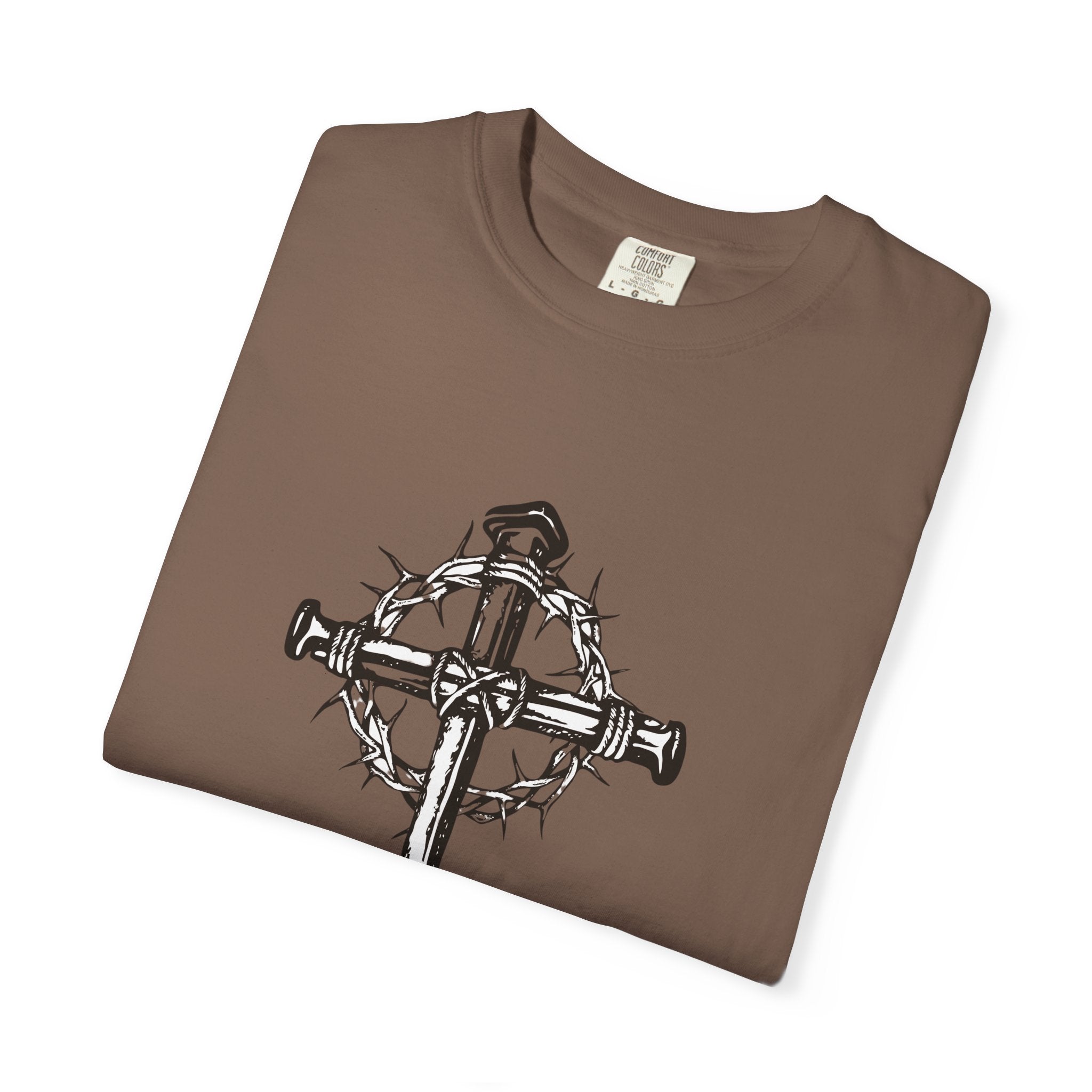 Nail Cross with Crown of Thorns T-shirt | Religious Gothic Faith Design