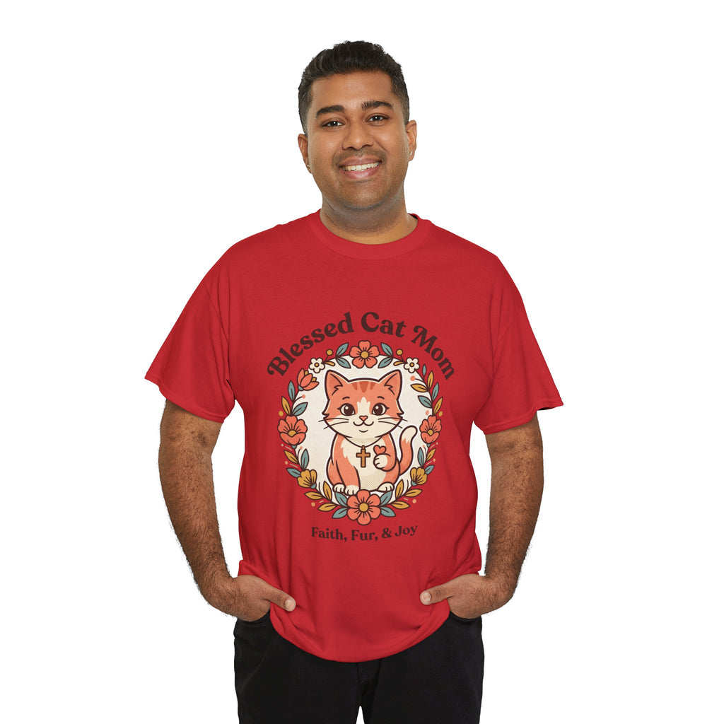 Blessed Cat Mom T-Shirt – Faith, Fur & Joy Floral Cat Mom Tee