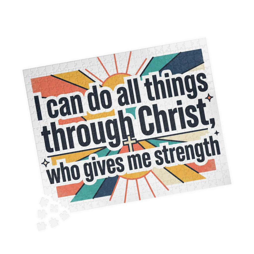 Christian Inspirational Puzzle - "I Can Do All Things Through Christ" Motivational Jigsaw