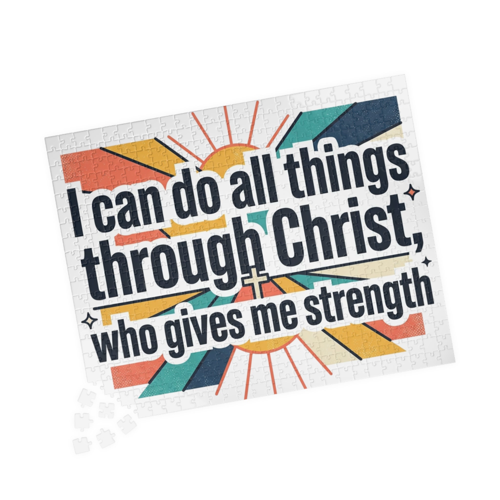 Christian Inspirational Puzzle - "I Can Do All Things Through Christ" Motivational Jigsaw