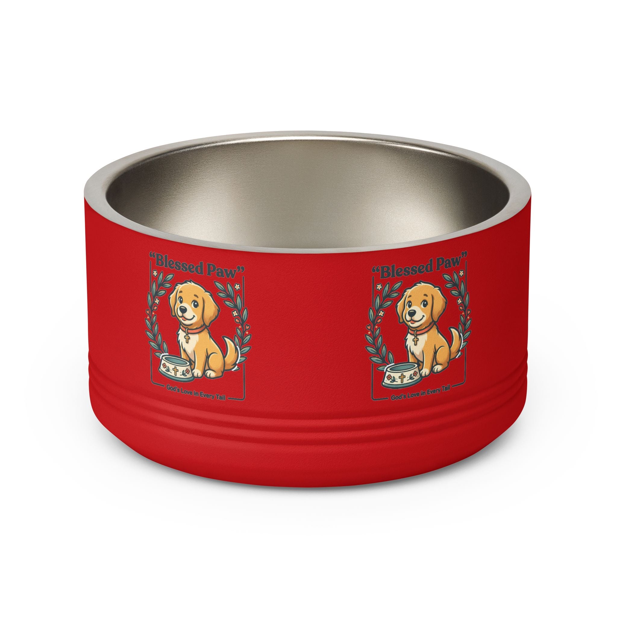 Dog Feeding Bowl — 18oz Stainless Pet Bowl with Cute Puppy Design