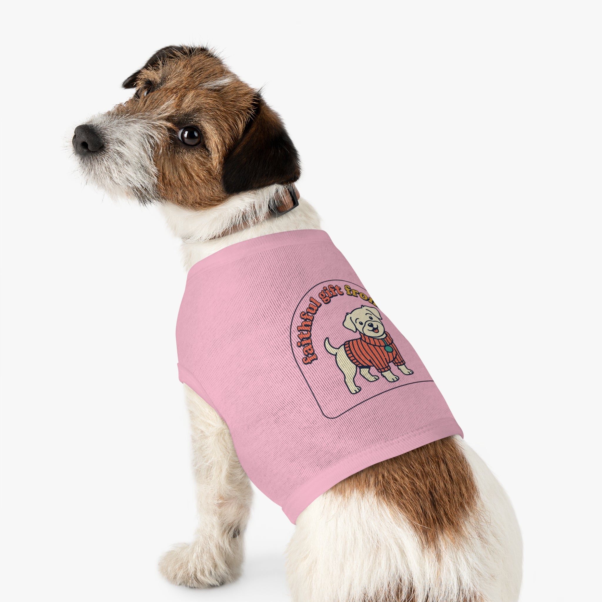 Dog Tank Top — 'Faithful Friend' Sweater-Print Pet Tee