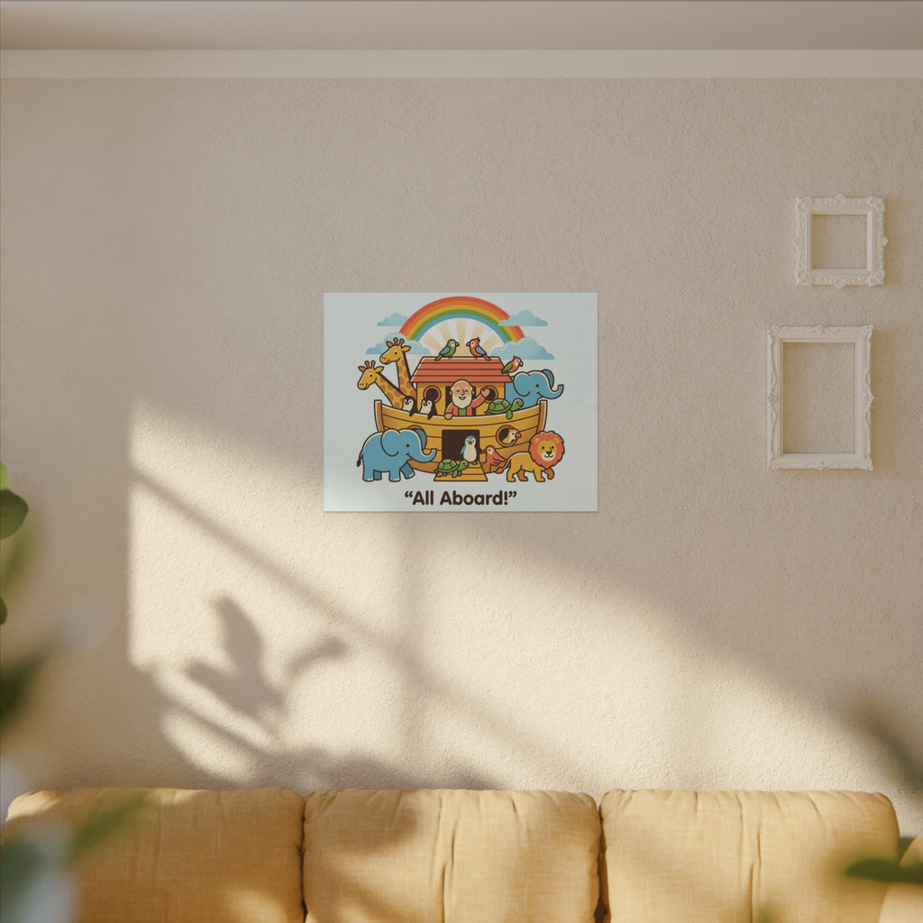 Noah's Ark Animals Matte Canvas | Stretched Wall Art, Kids Nursery Decor