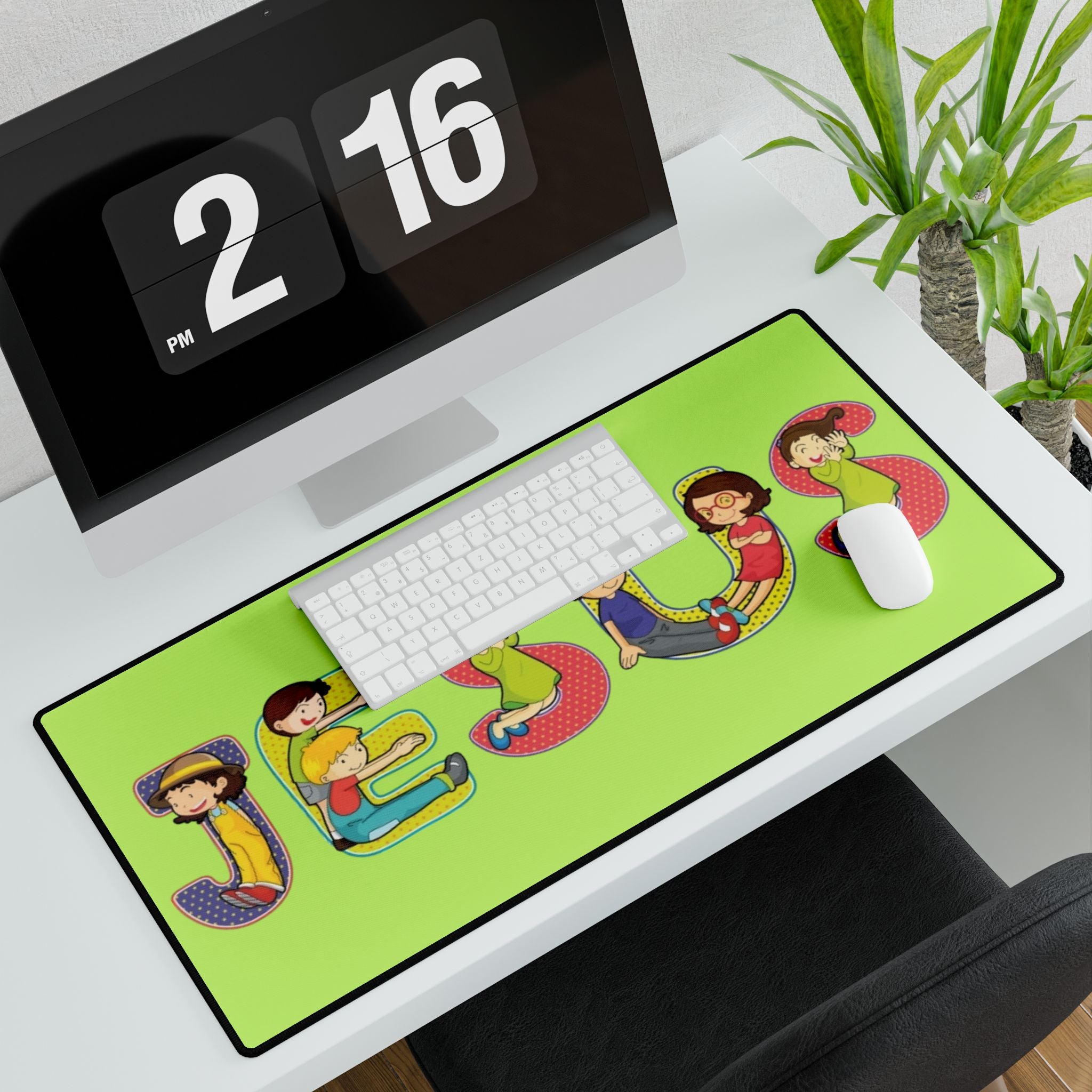 Kids Letters JESUS desk mat | Christian children playroom mousepad