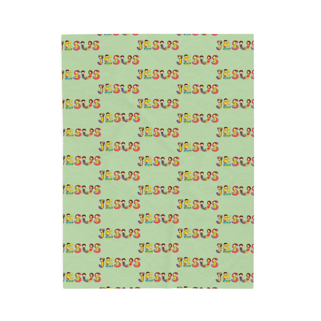Jesus Velveteen Blanket | Monochrome Religious Throw