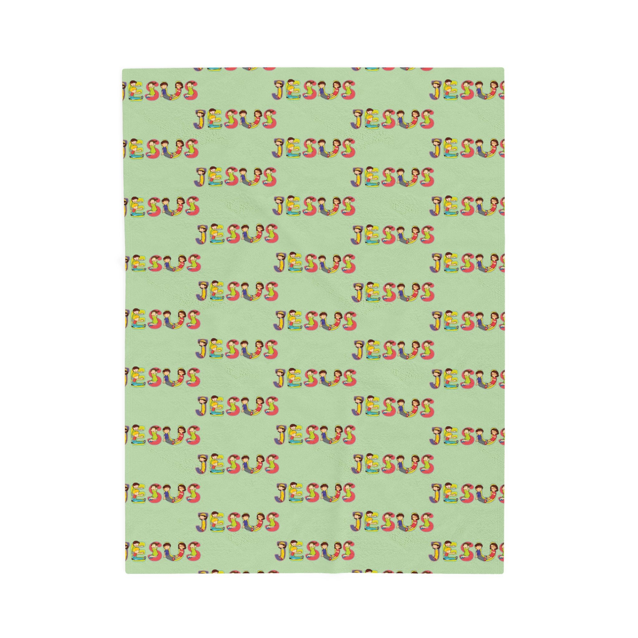 Jesus Velveteen Blanket | Monochrome Religious Throw