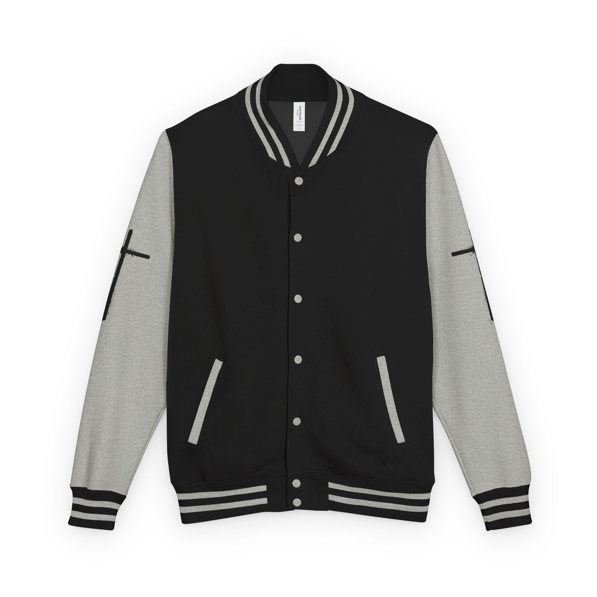 Cross Emblem Letterman Jacket | Red White Varsity