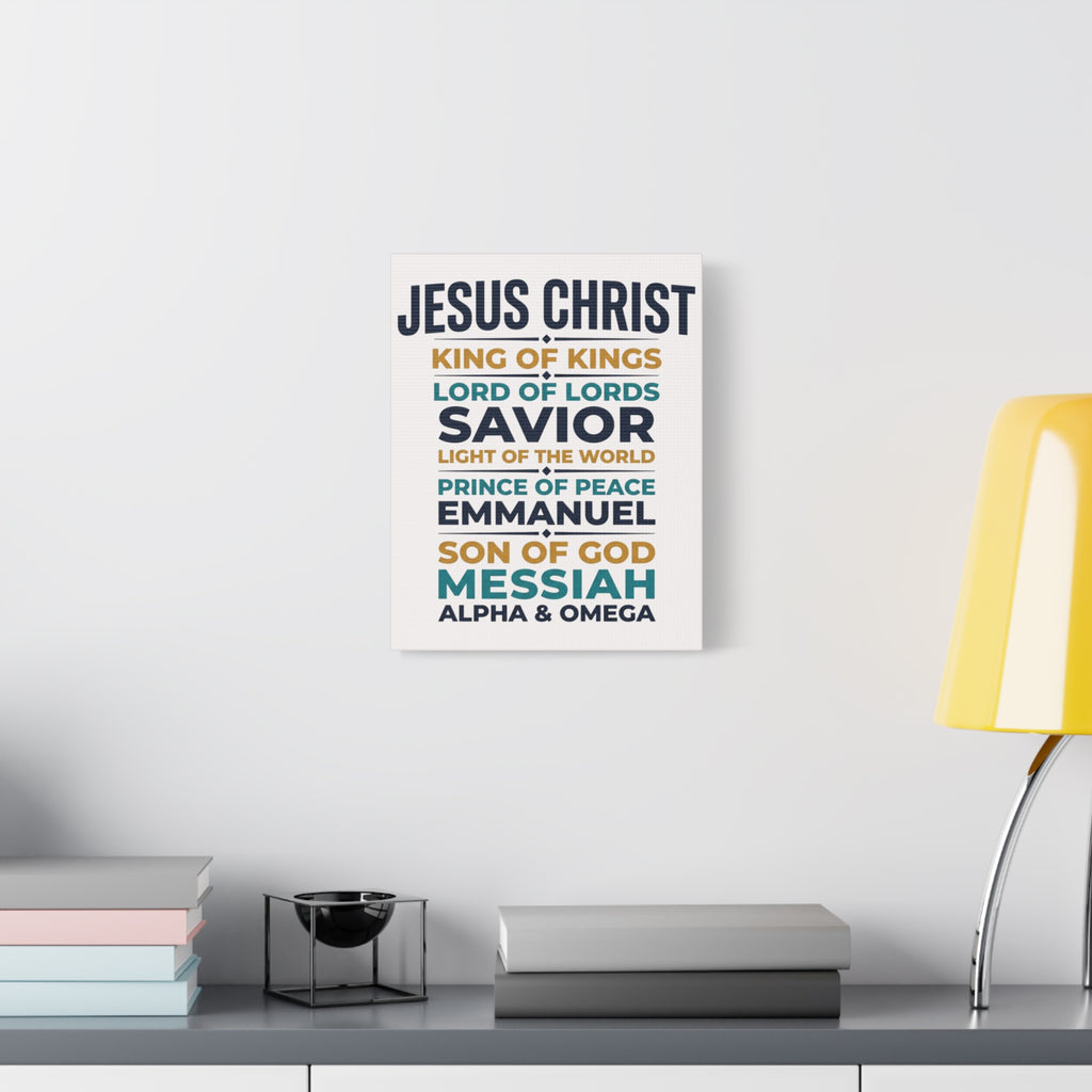 Jesus Christ Typography Wall Art Canvas | Matte Stretched Canvas