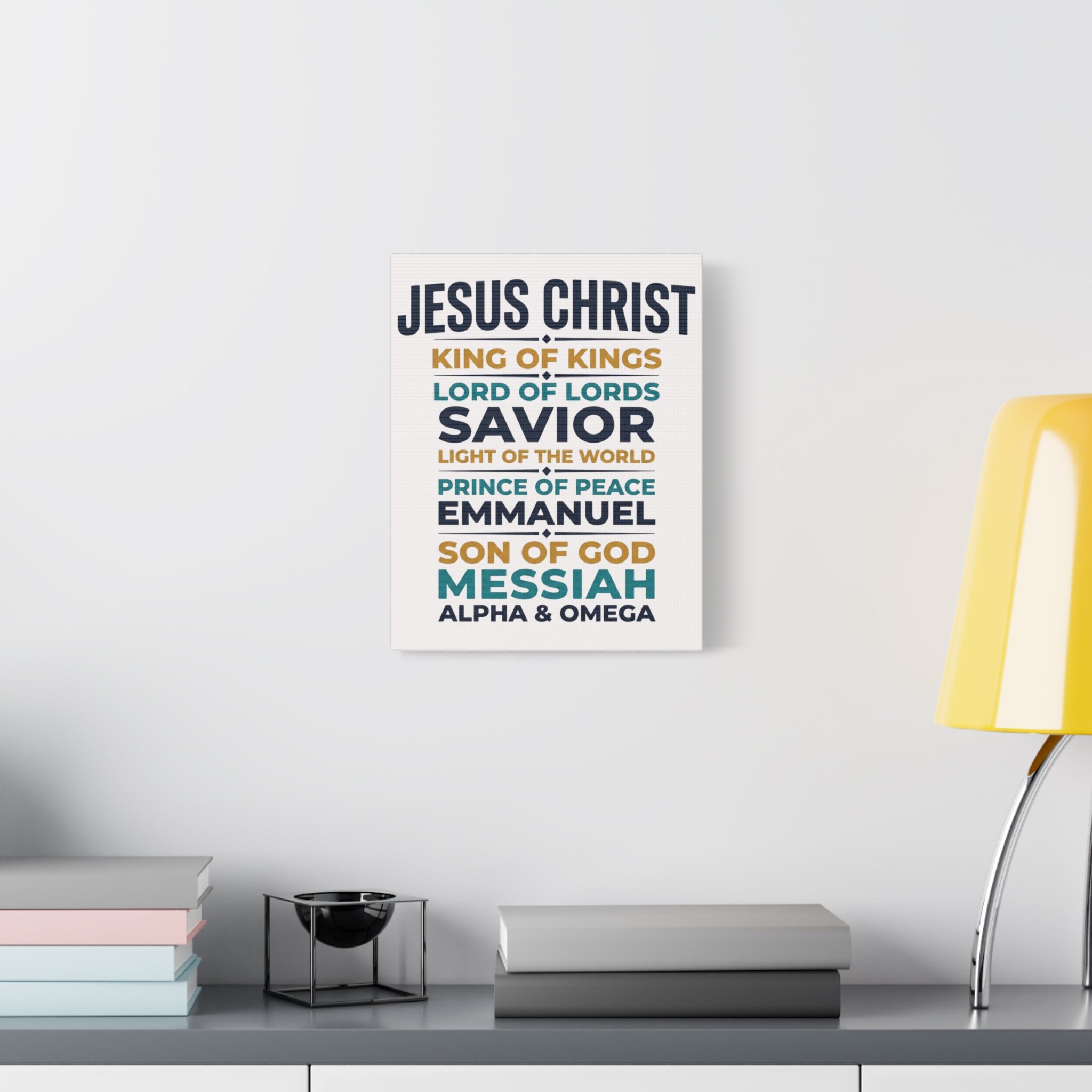 Jesus Christ Typography Wall Art Canvas | Matte Stretched Canvas