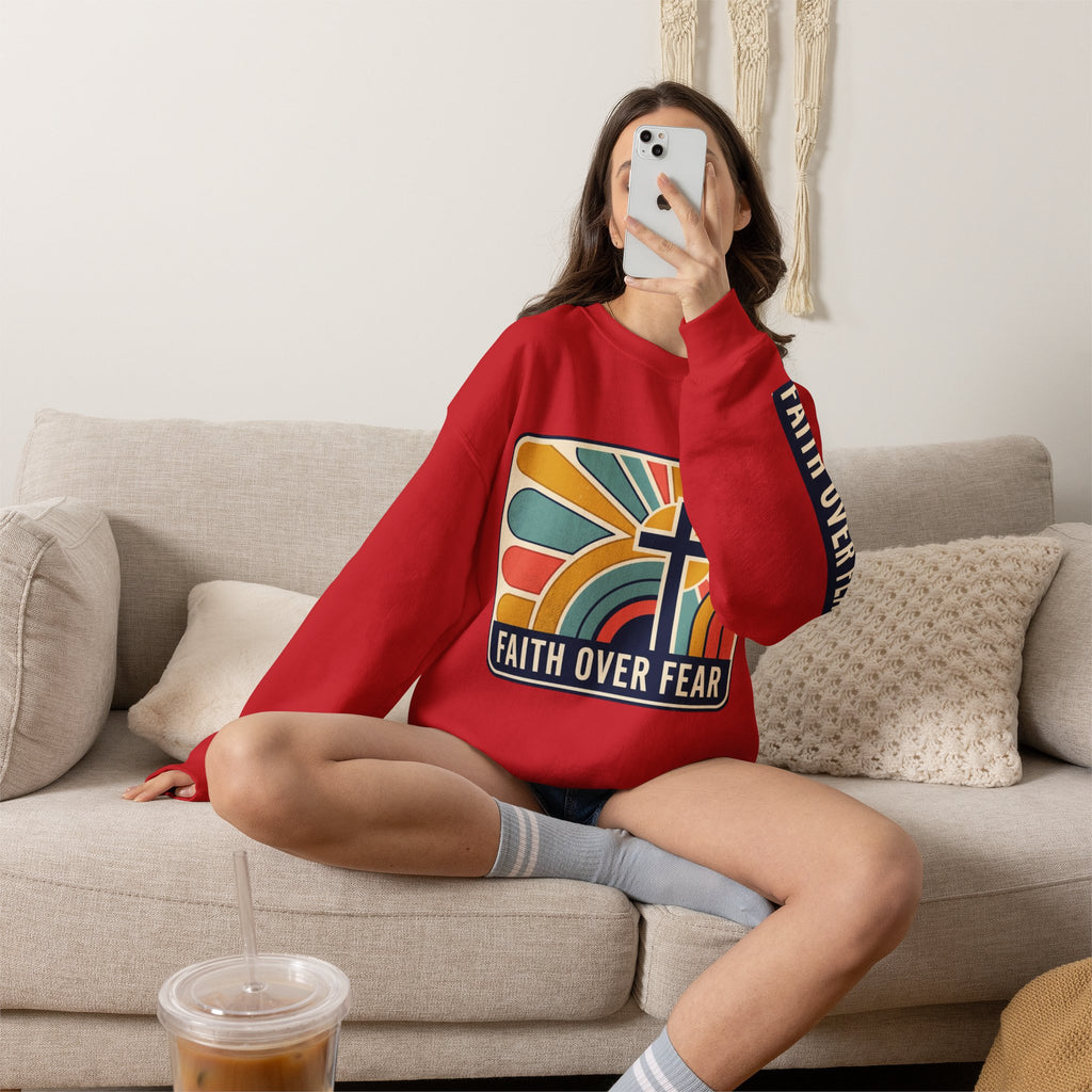 Faith Over Fear Christian Heavy Blend™ Crewneck Sweatshirt