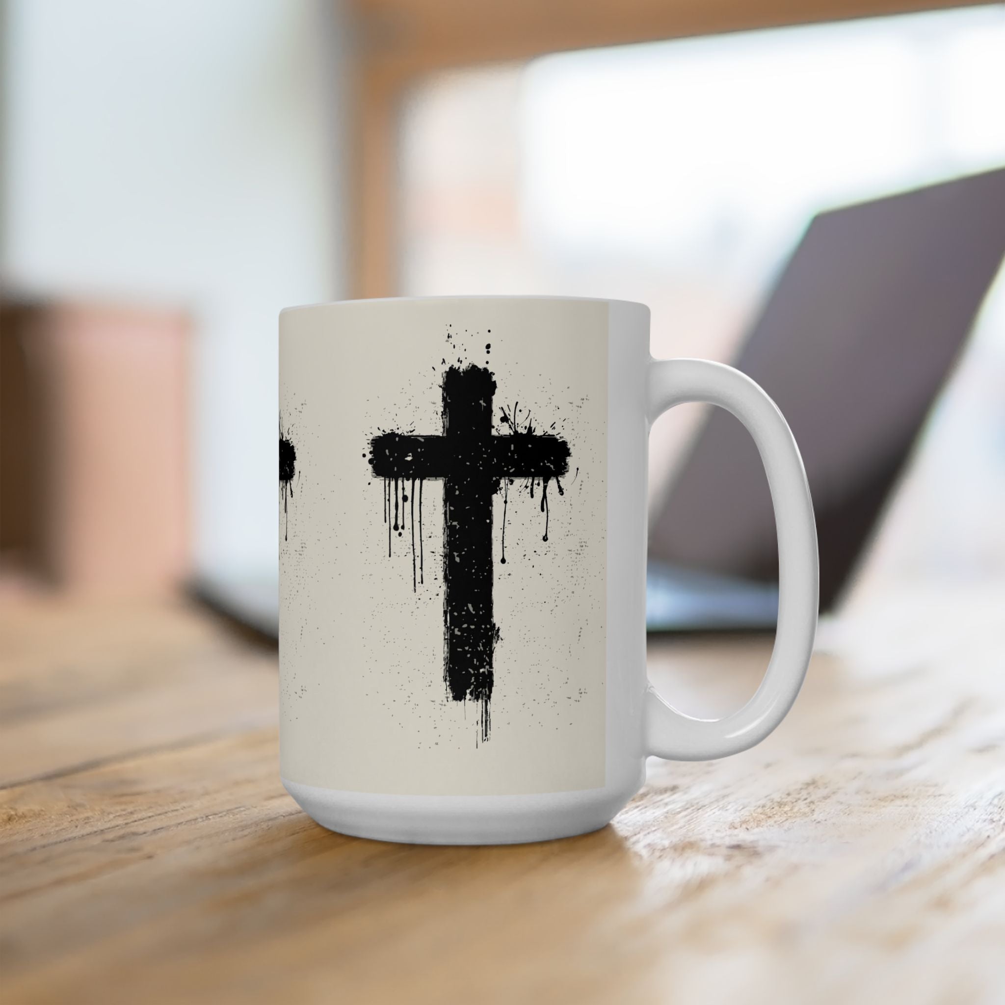 Cross Ceramic Mug, (11oz, 15oz)