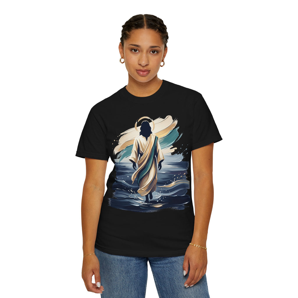 Jesus Walking on Water T-Shirt — Inspirational Christian Faith Tee