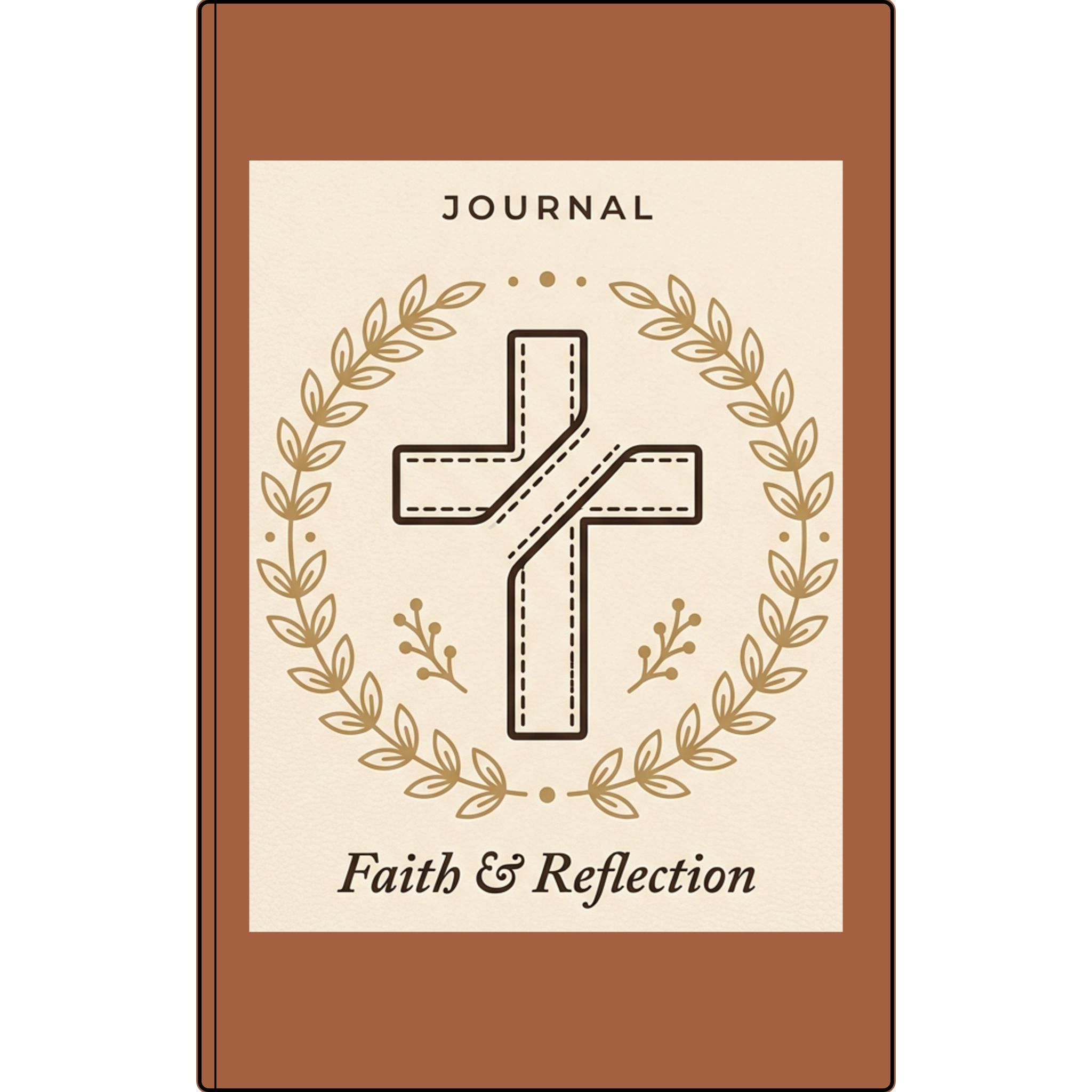 Faith & Reflection Cross Journal | Vegan Leather Notebook, Religious Devotional