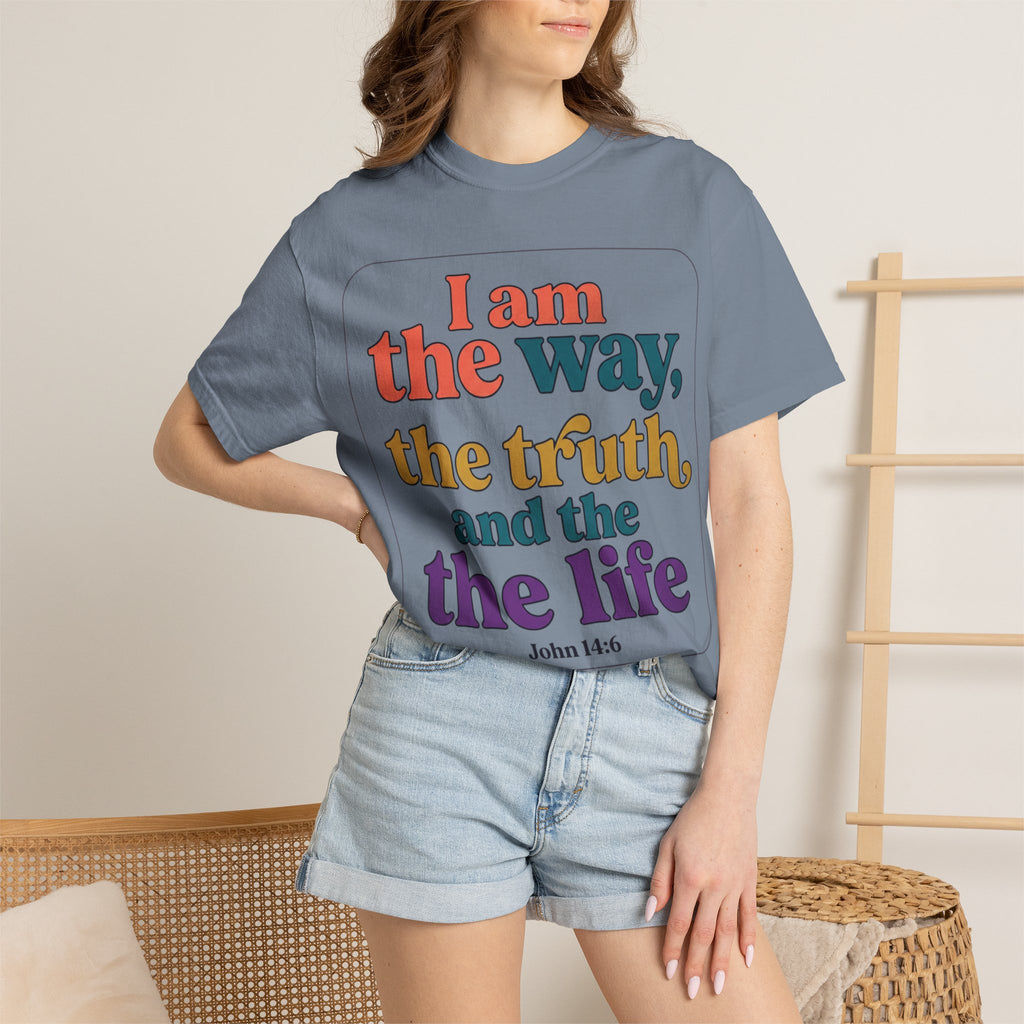 Christian T-Shirt — "I Am the Way, the Truth, and the Life" Retro Scripture Tee (John 14:6)