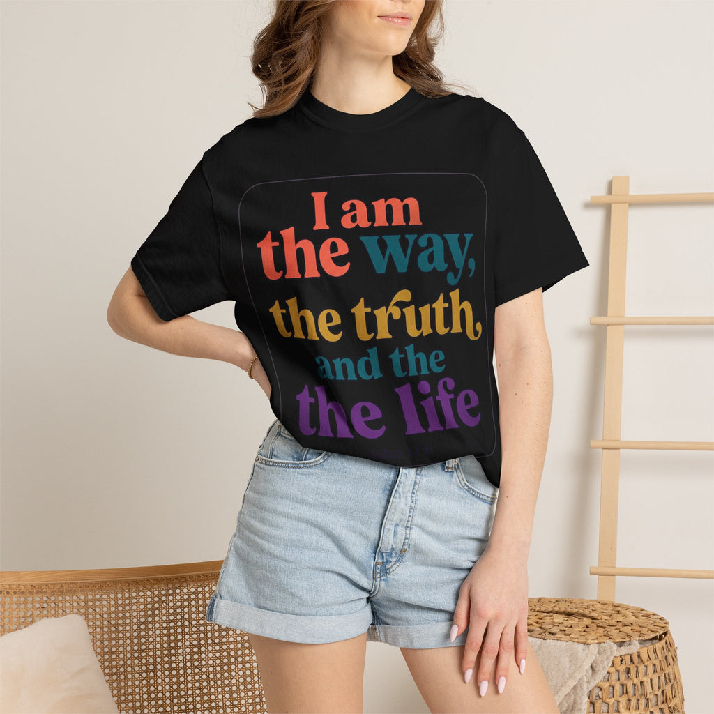 Christian T-Shirt — "I Am the Way, the Truth, and the Life" Retro Scripture Tee (John 14:6)
