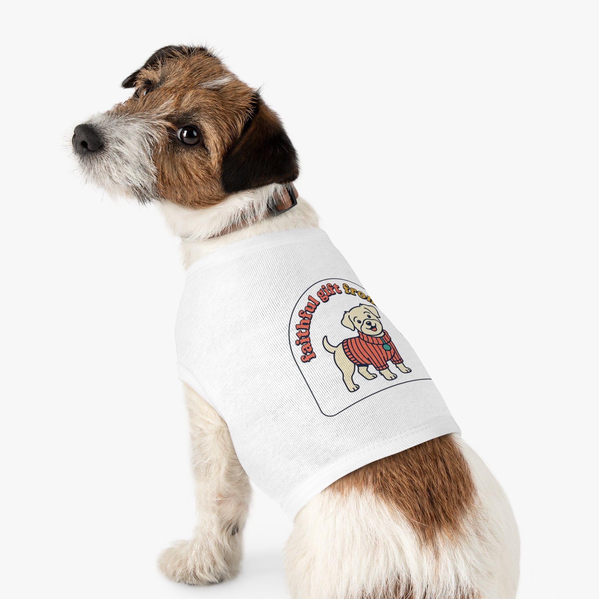 Dog Tank Top — 'Faithful Friend' Sweater-Print Pet Tee