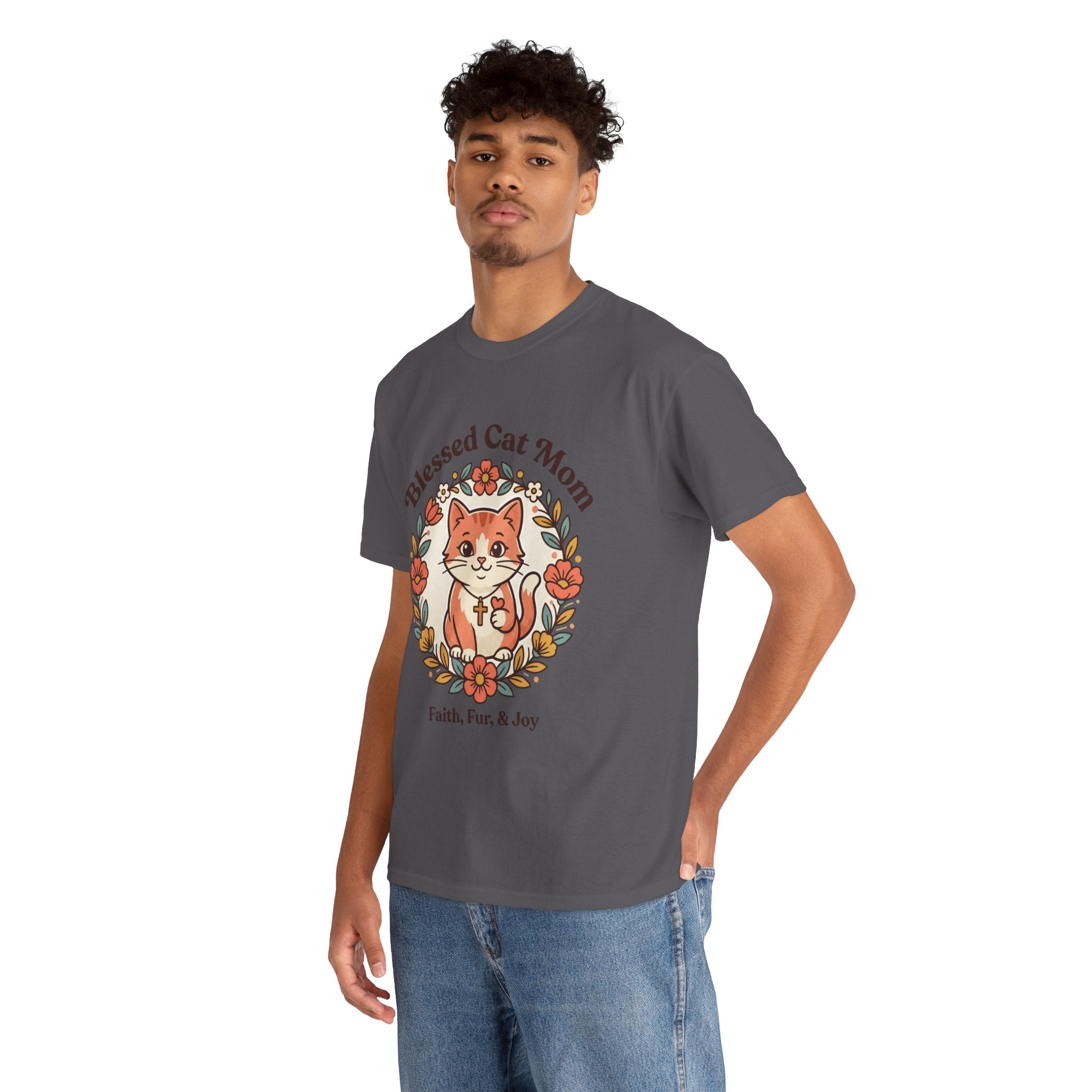 Blessed Cat Mom T-Shirt – Faith, Fur & Joy Floral Cat Mom Tee