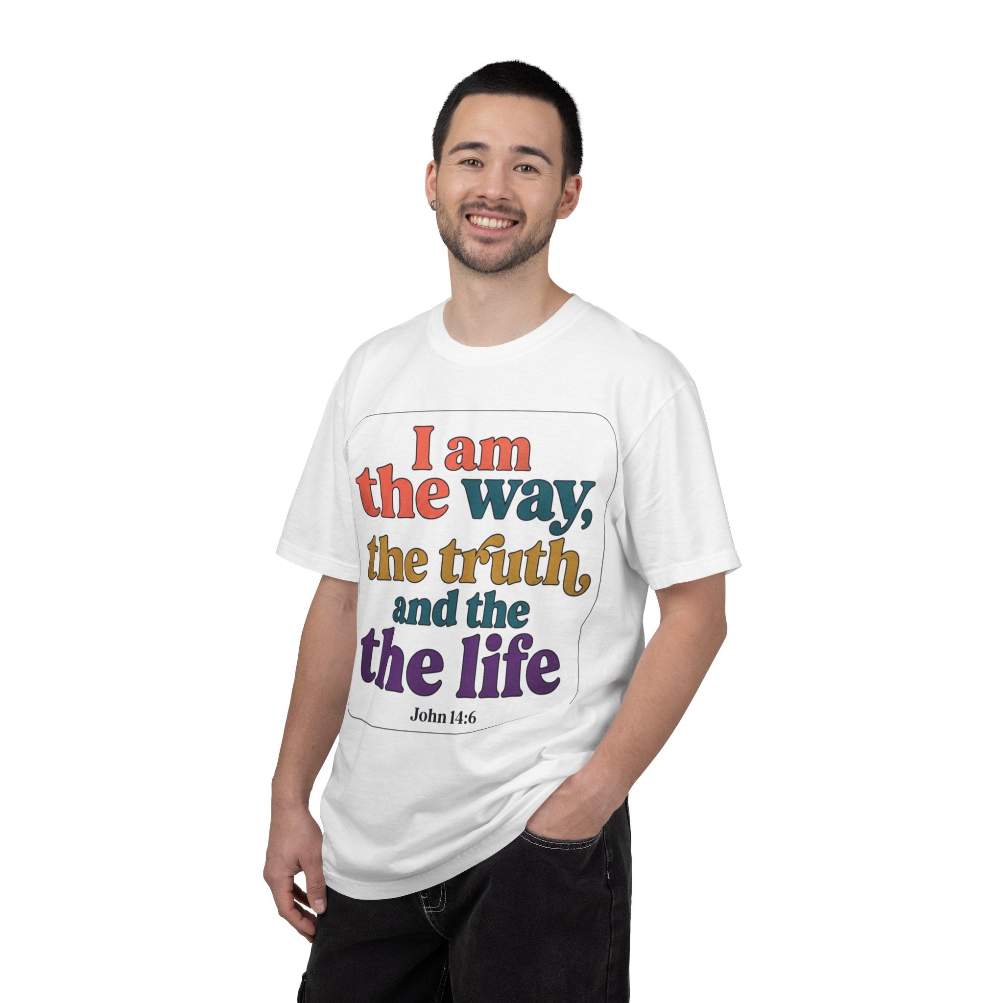 Christian T-Shirt — "I Am the Way, the Truth, and the Life" Retro Scripture Tee (John 14:6)