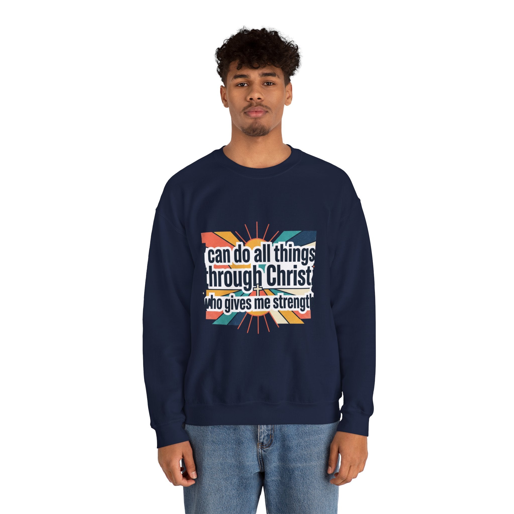 All things through Christ Christian Heavy Blend™ Crewneck Sweatshirt