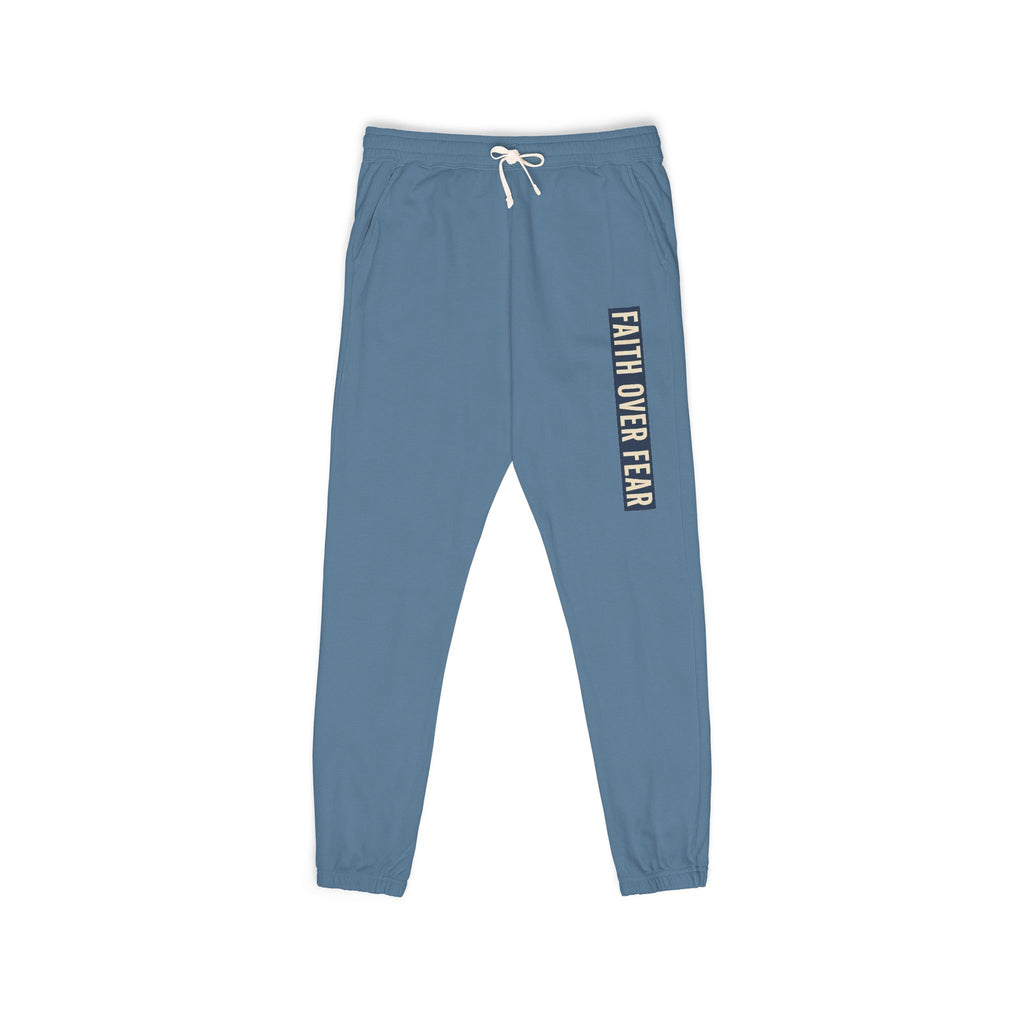 Distressed Faith over Fear Sweatpants | Garment-Dyed Fleece Joggers