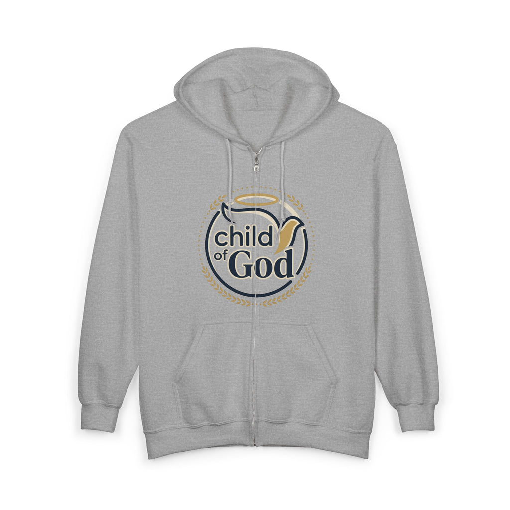 Child of God Hoodie — Religious Faith Unisex Zip-Up Sweatshirt