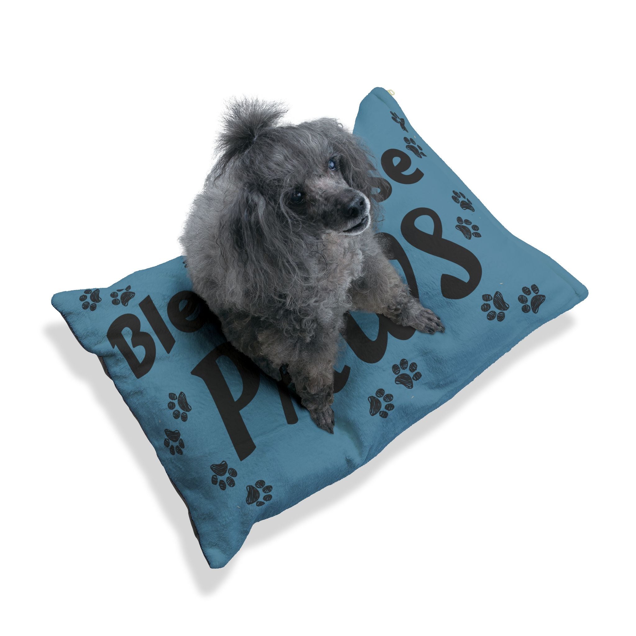 Bless these Paws Pet Bed — "Faithful friend, bless these Paws bed" Paw-Print Dog Bed