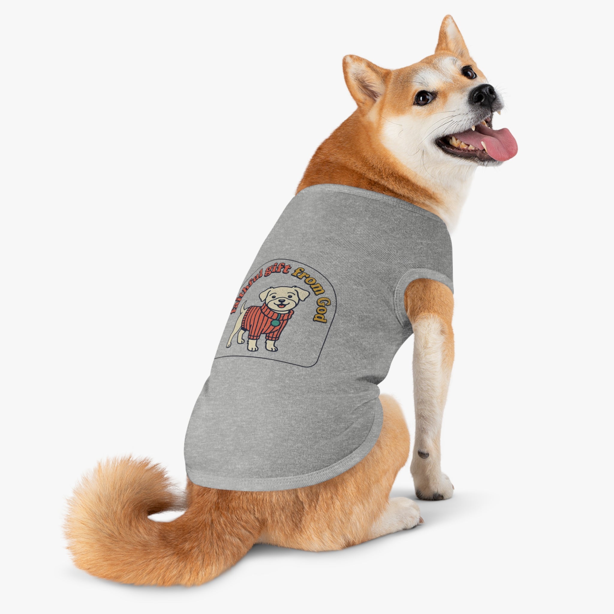 Dog Tank Top — 'Faithful Friend' Sweater-Print Pet Tee