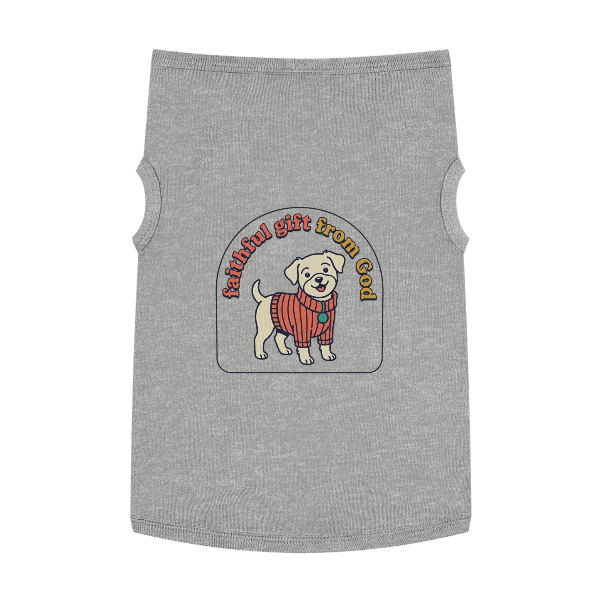 Dog Tank Top — 'Faithful Friend' Sweater-Print Pet Tee