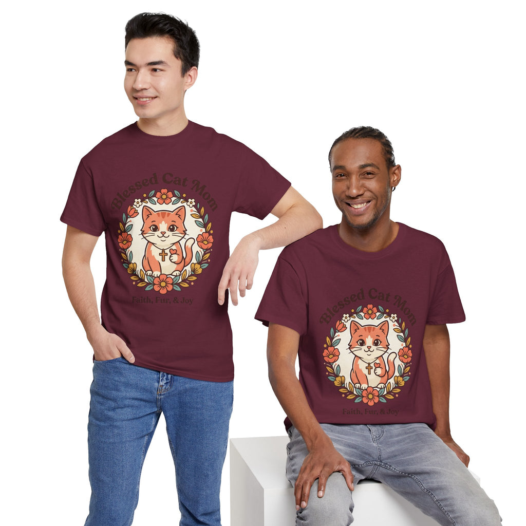 Blessed Cat Mom T-Shirt – Faith, Fur & Joy Floral Cat Mom Tee