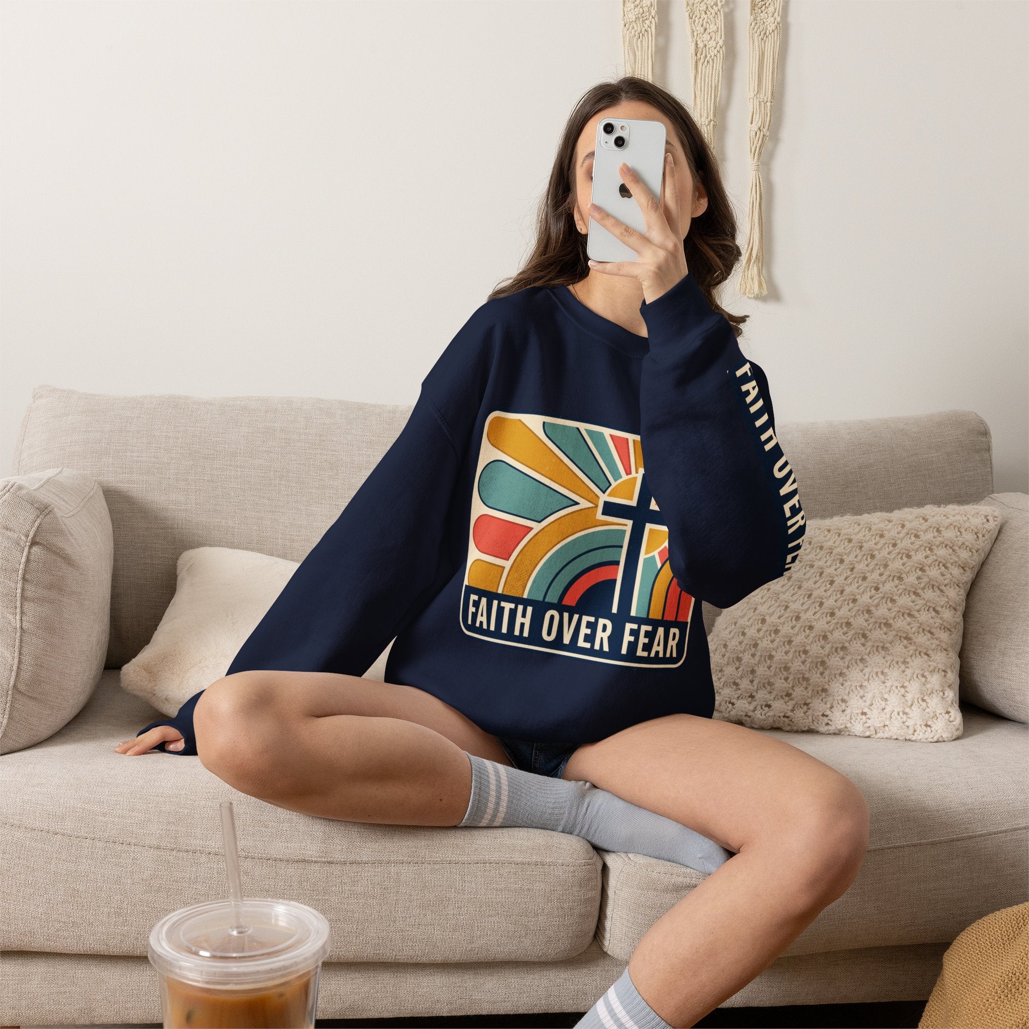 Faith Over Fear Christian Heavy Blend™ Crewneck Sweatshirt