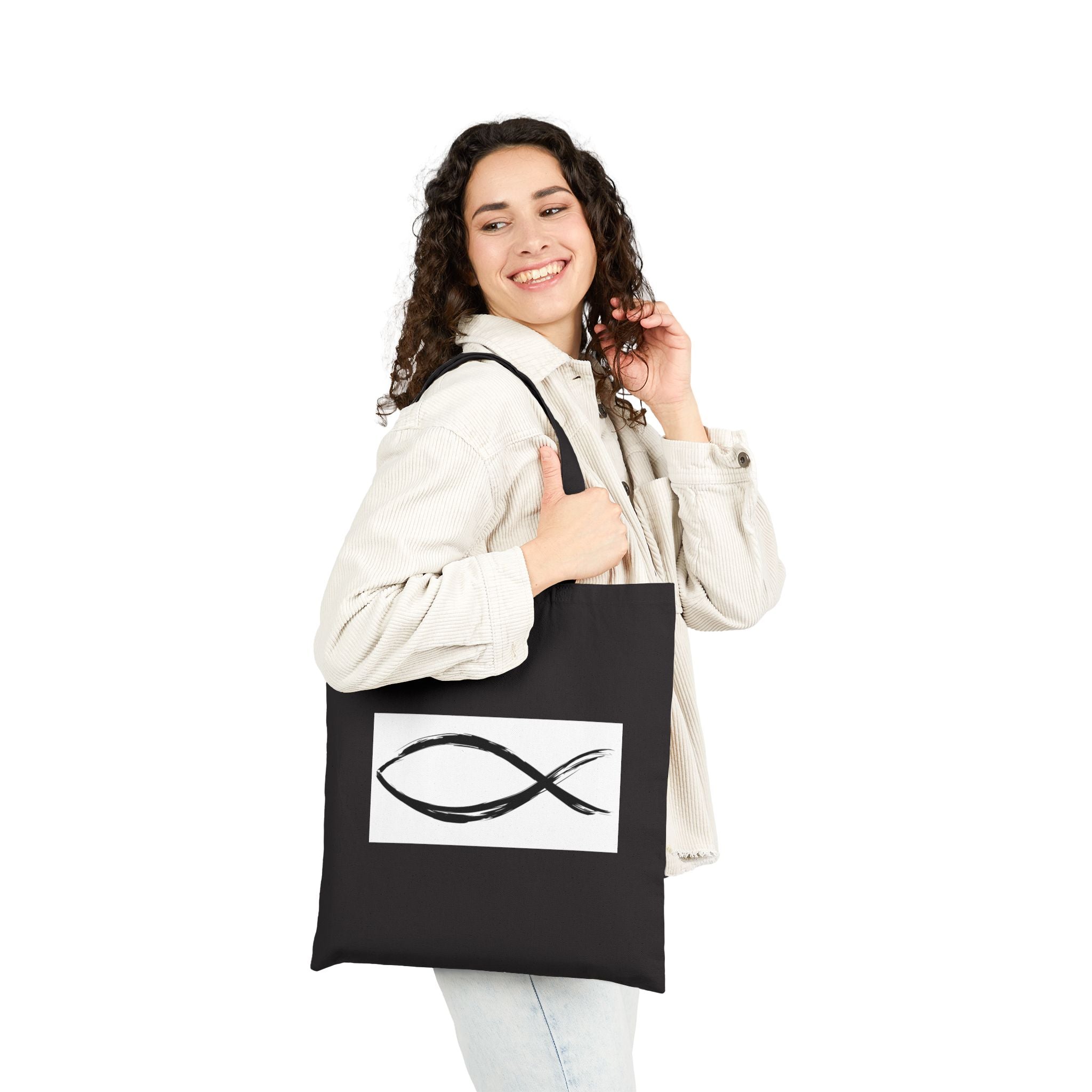 Fish Symbol Tote | Christian encouragement, pastel retro groovy